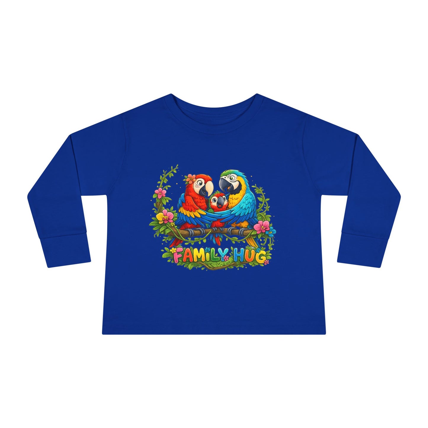Family Hug Macaw Toddler Long Sleeve Tee