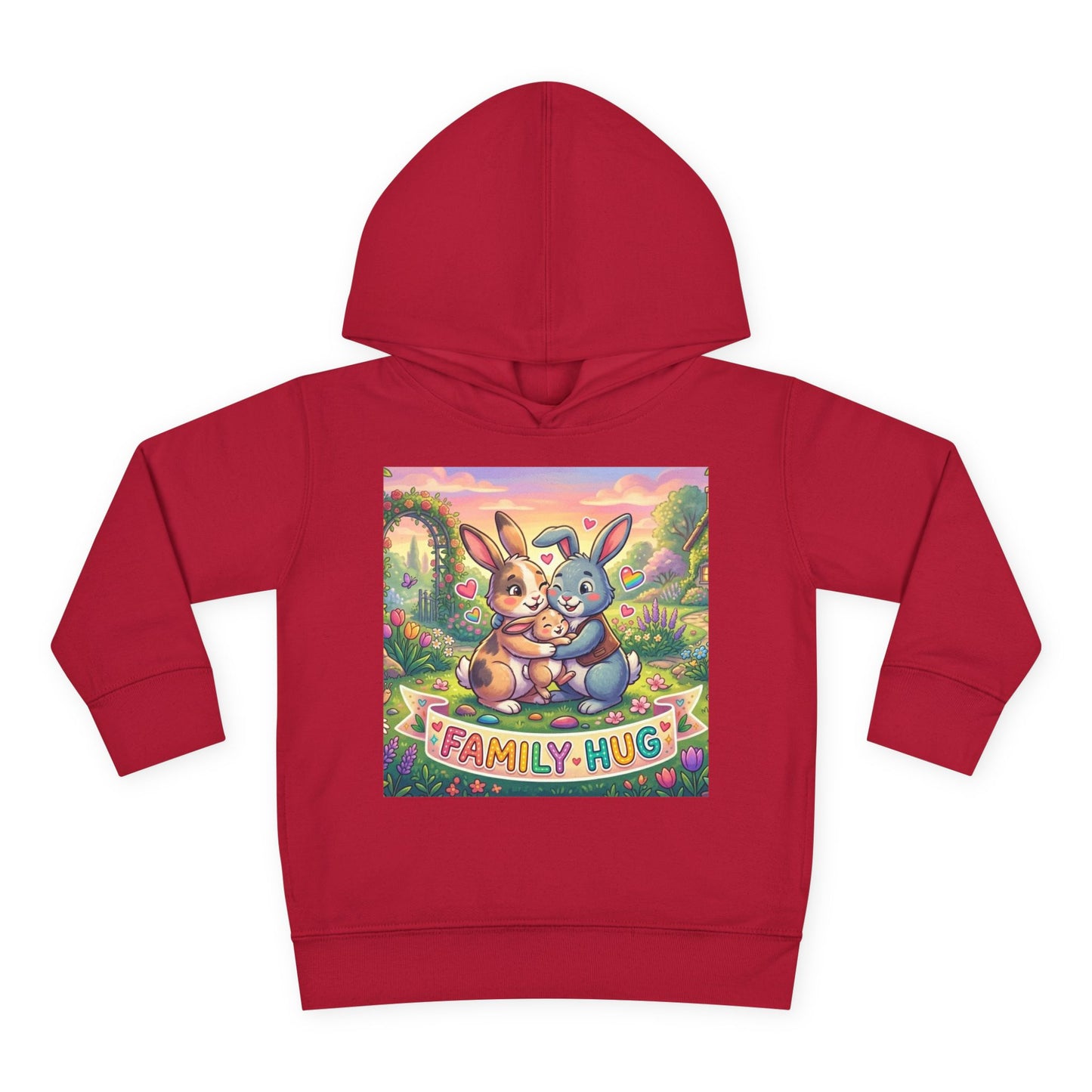 Family Hug Bunny Toddler Pullover Fleece Hoodie