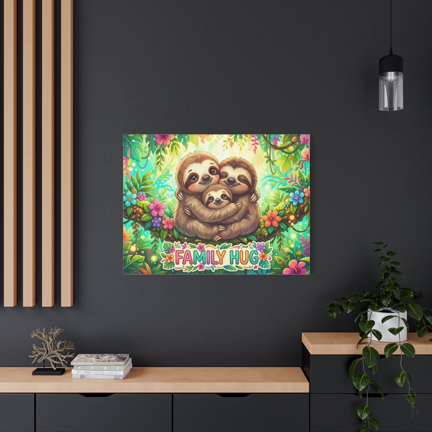 Family Hug Sloth Classic Canvas