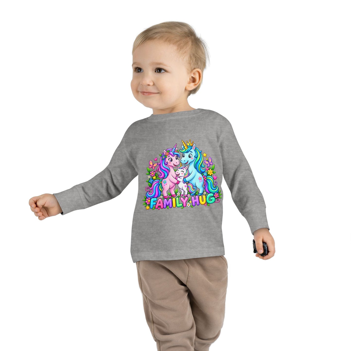 Family Hug Unicorn Toddler Long Sleeve Tee