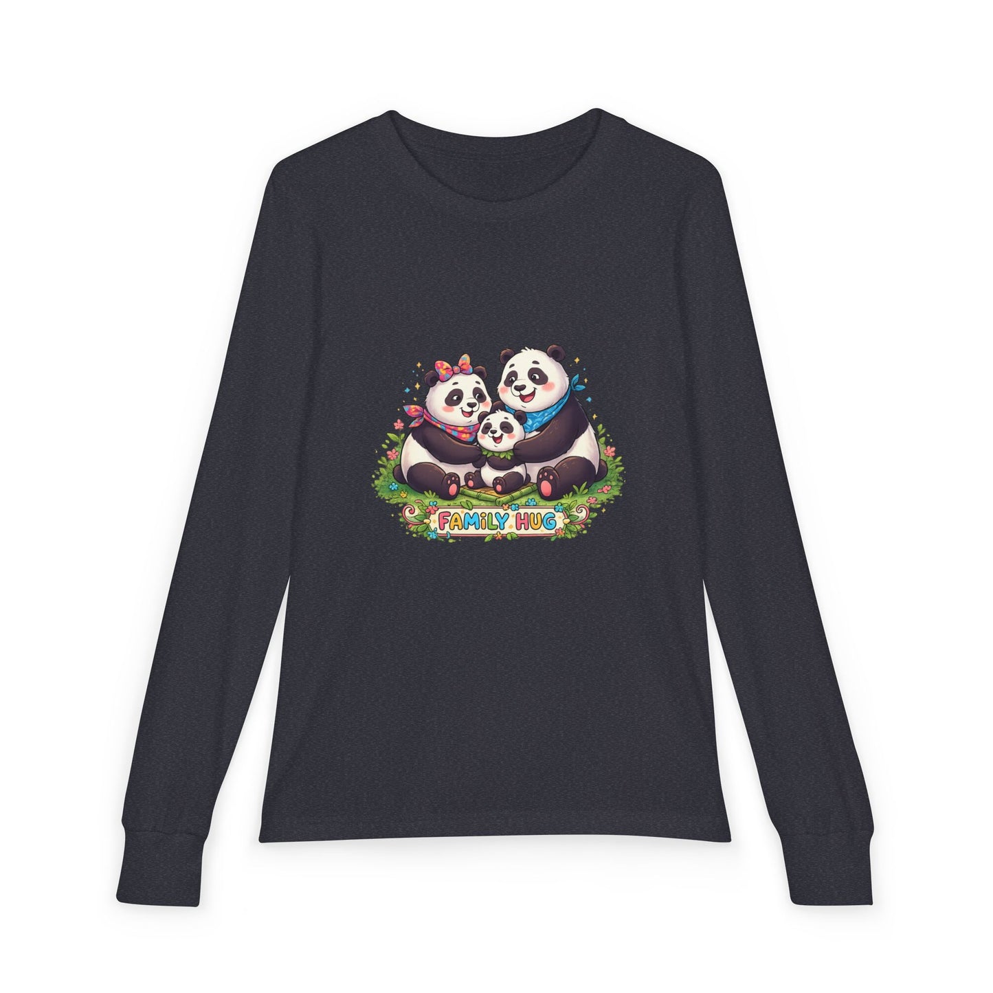 Family Hug Panda Youth Jersey Long Sleeve Tee