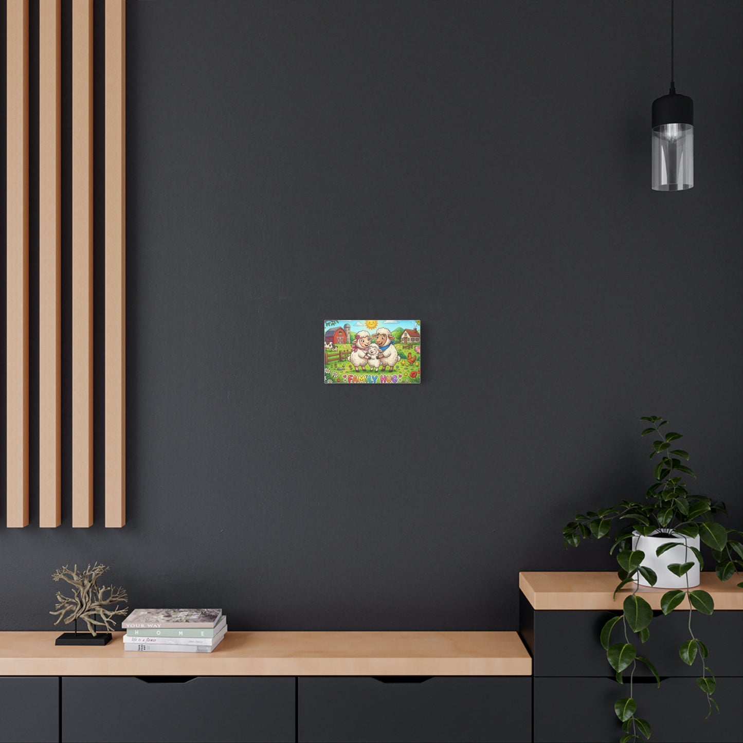 Family Hug Lamb Classic Canvas