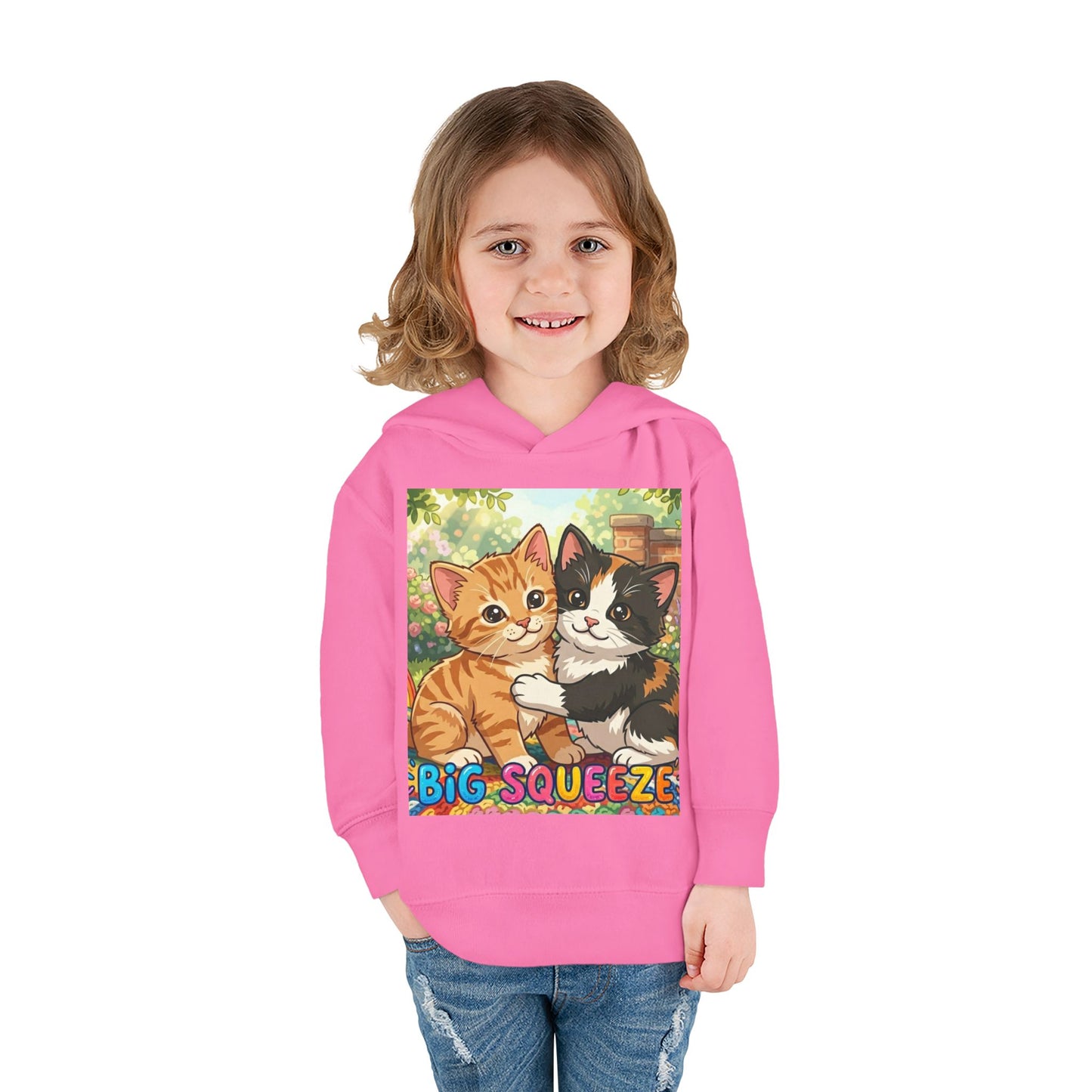 Big Squeeze Kitten Toddler Pullover Fleece Hoodie