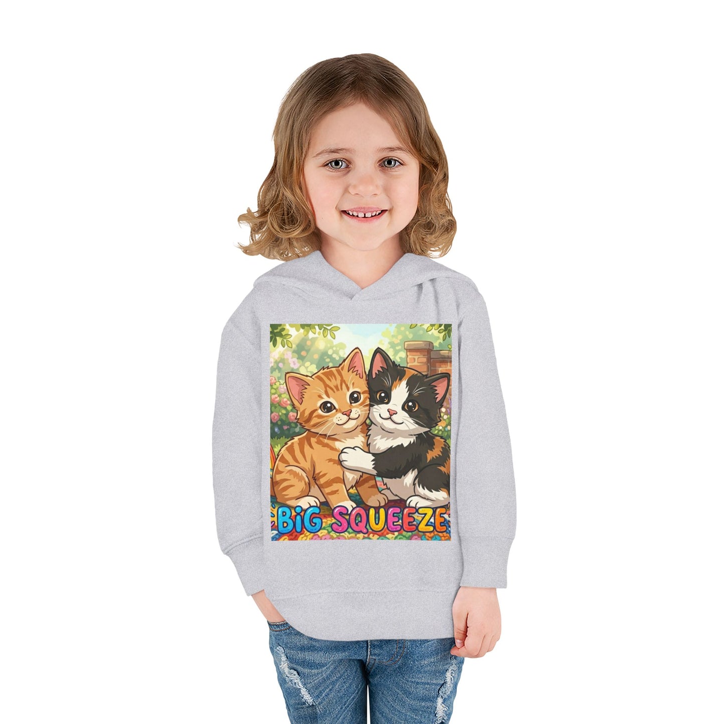 Big Squeeze Kitten Toddler Pullover Fleece Hoodie