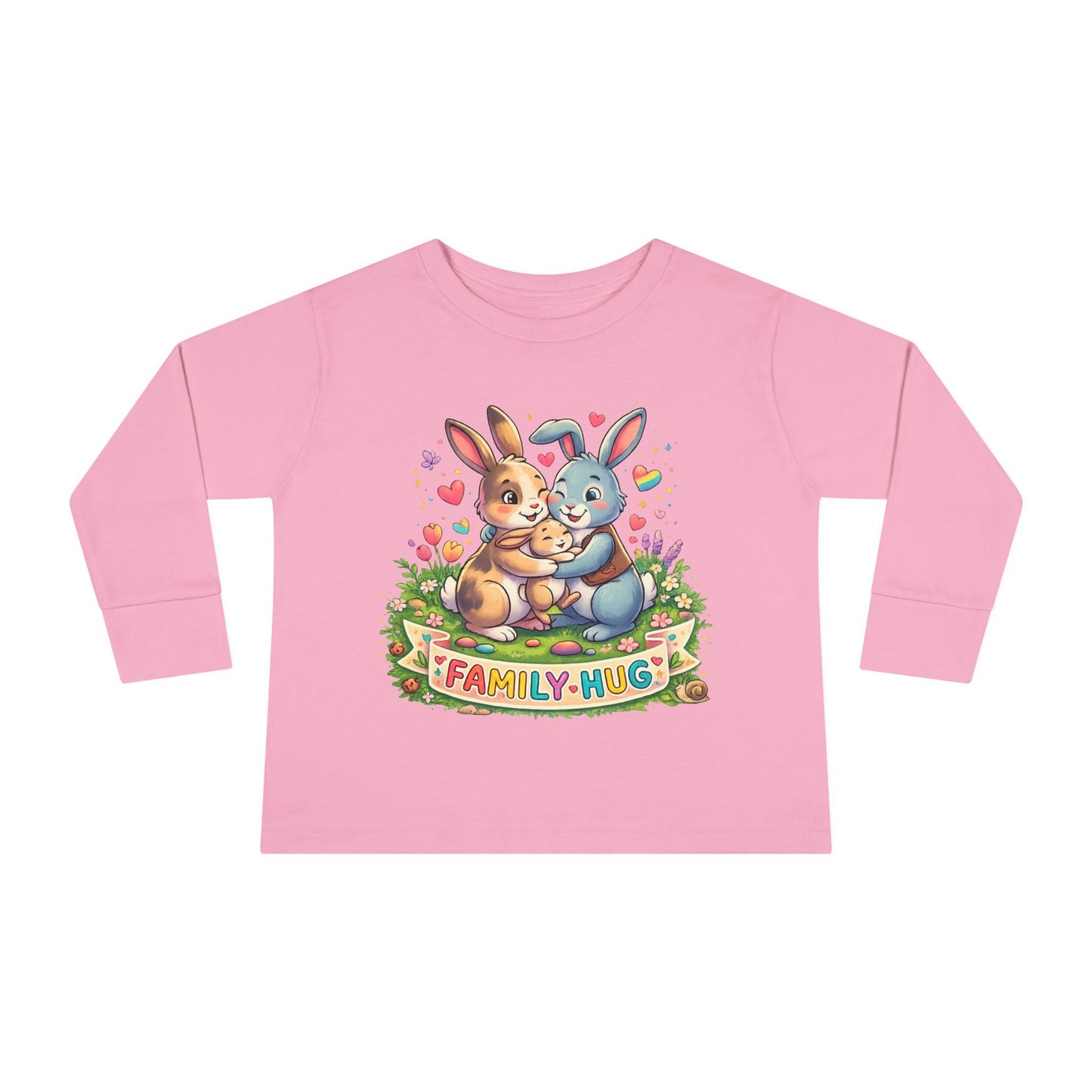 Family Hug Bunny Toddler Long Sleeve Tee
