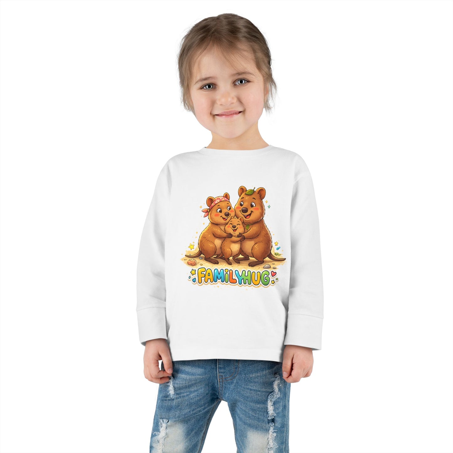Family Hug Quokka Toddler Long Sleeve Tee