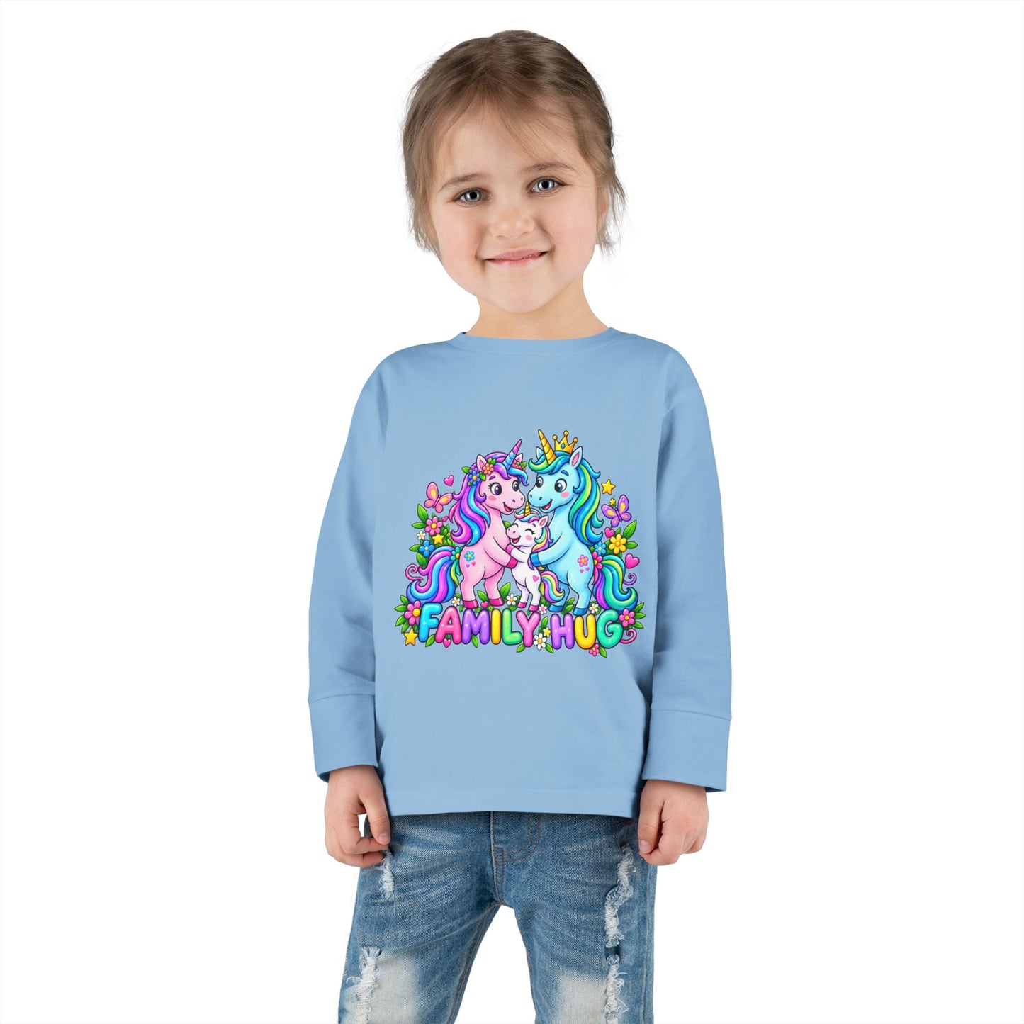 Family Hug Unicorn Toddler Long Sleeve Tee