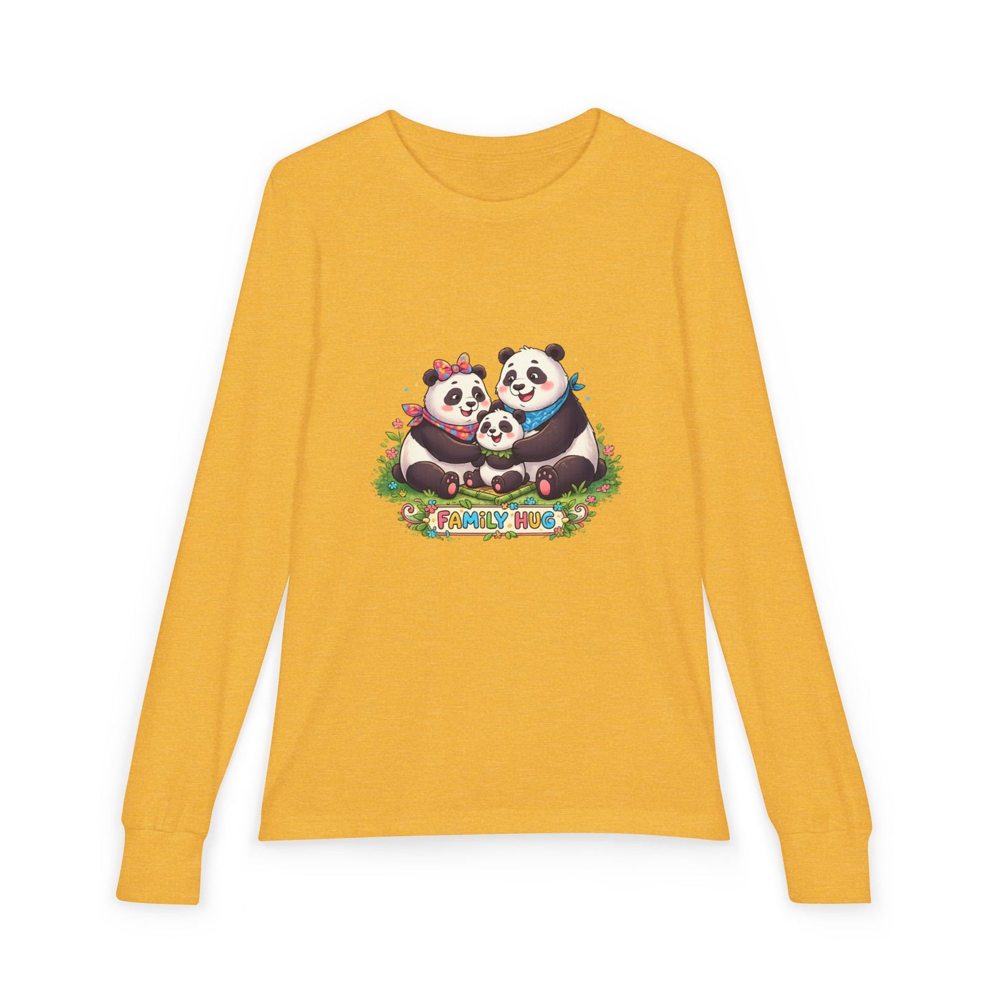 Family Hug Panda Youth Jersey Long Sleeve Tee