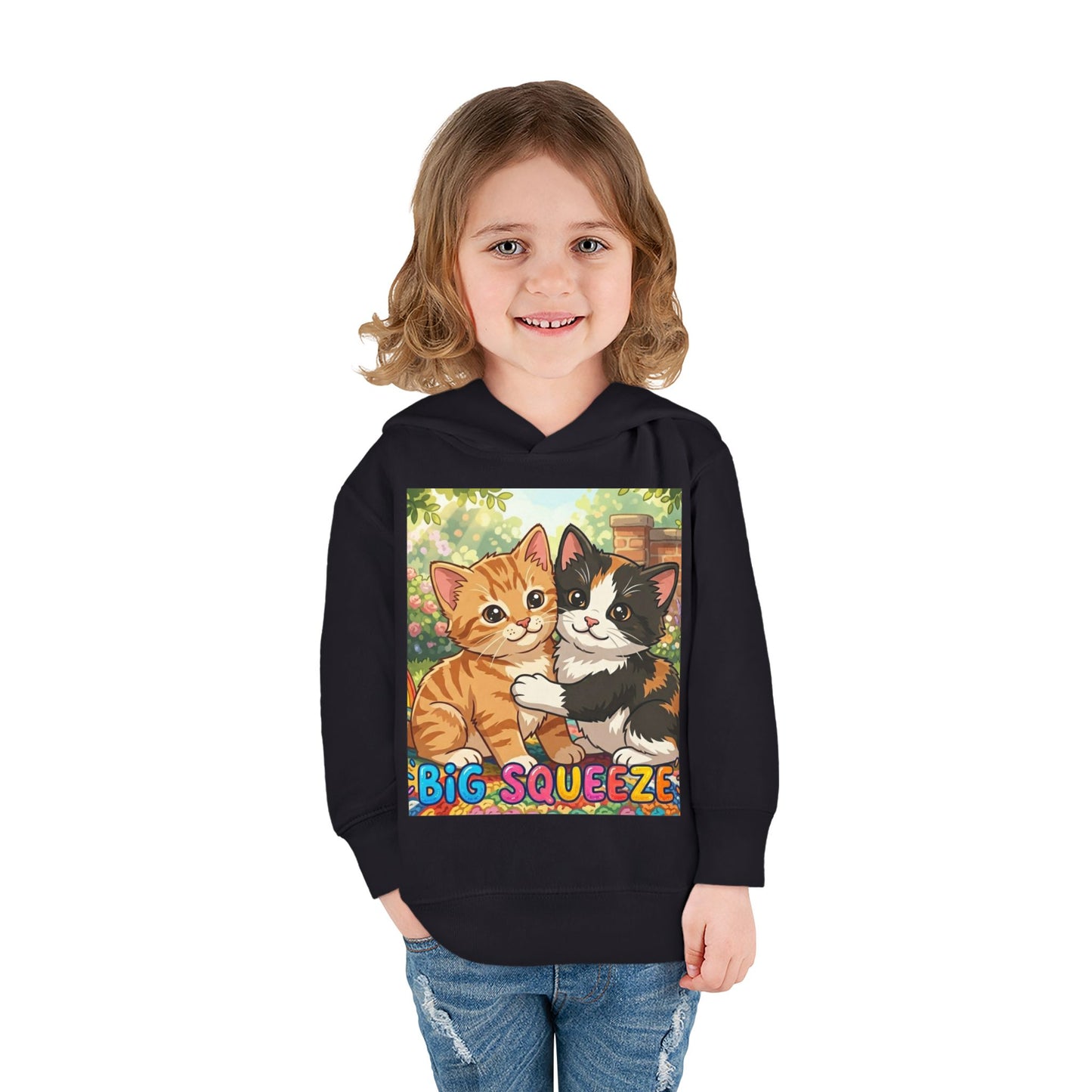 Big Squeeze Kitten Toddler Pullover Fleece Hoodie