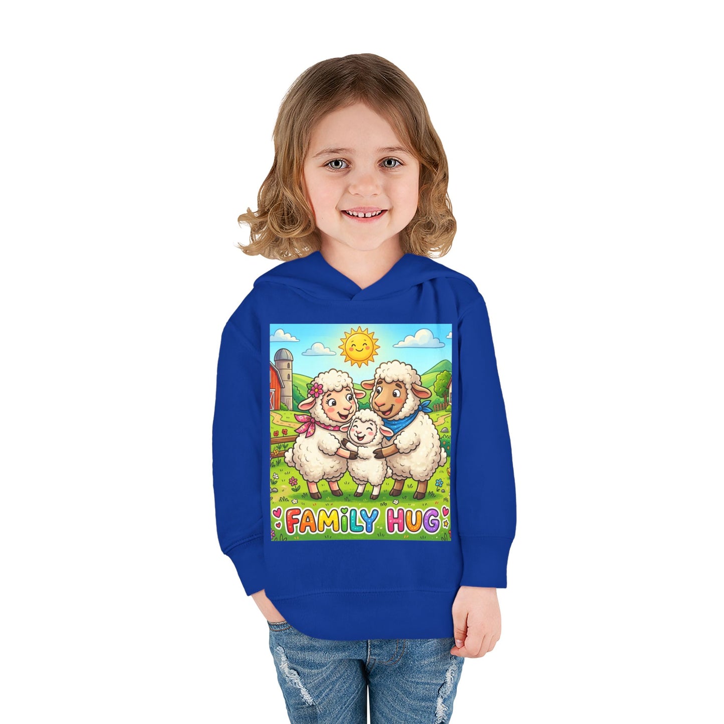 Family Hug Lamb Toddler Pullover Fleece Hoodie