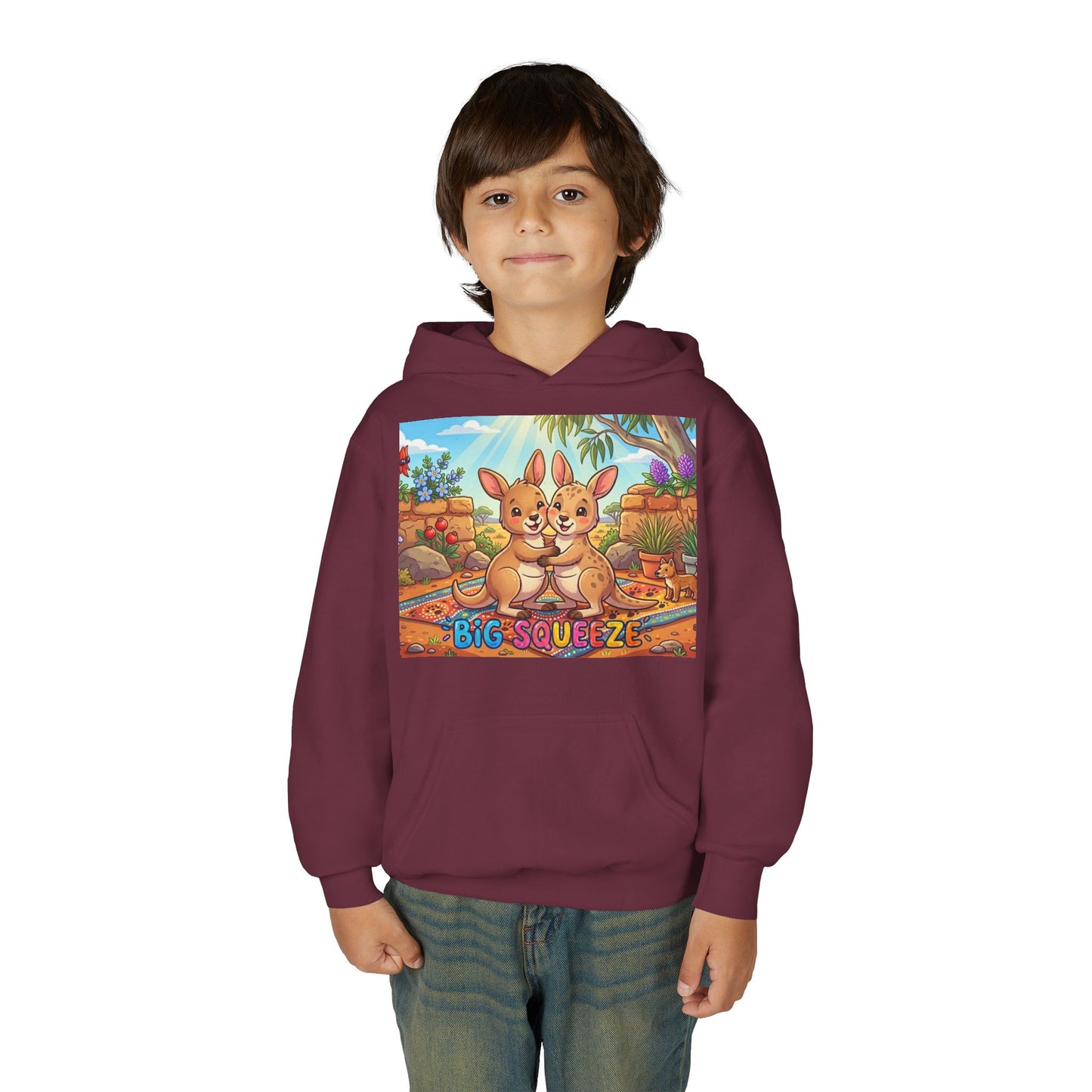 Big Squeeze Kangaroo Youth Heavy Blend Hooded Sweatshirt