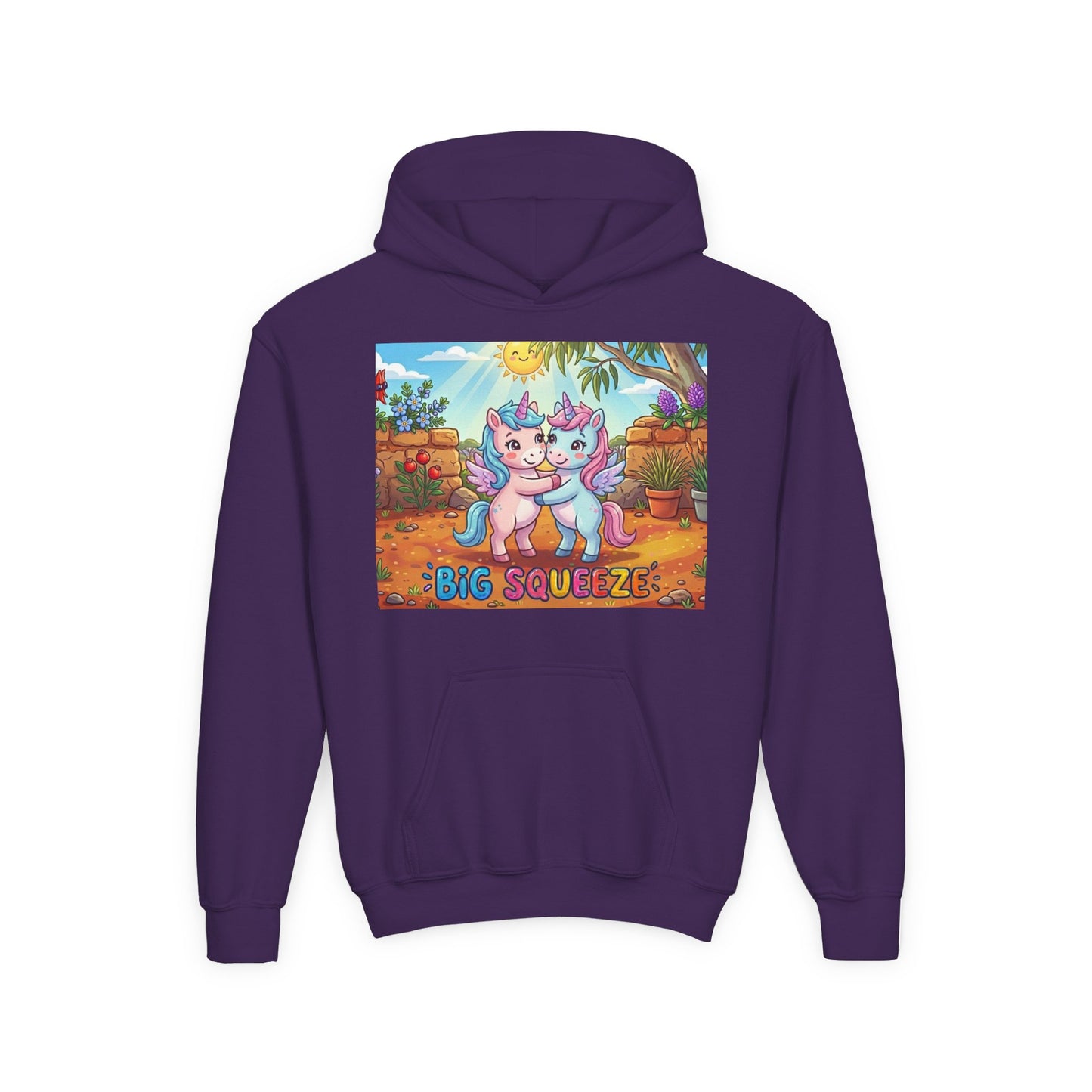 Big Squeeze Unicorn Youth Heavy Blend Hooded Sweatshirt
