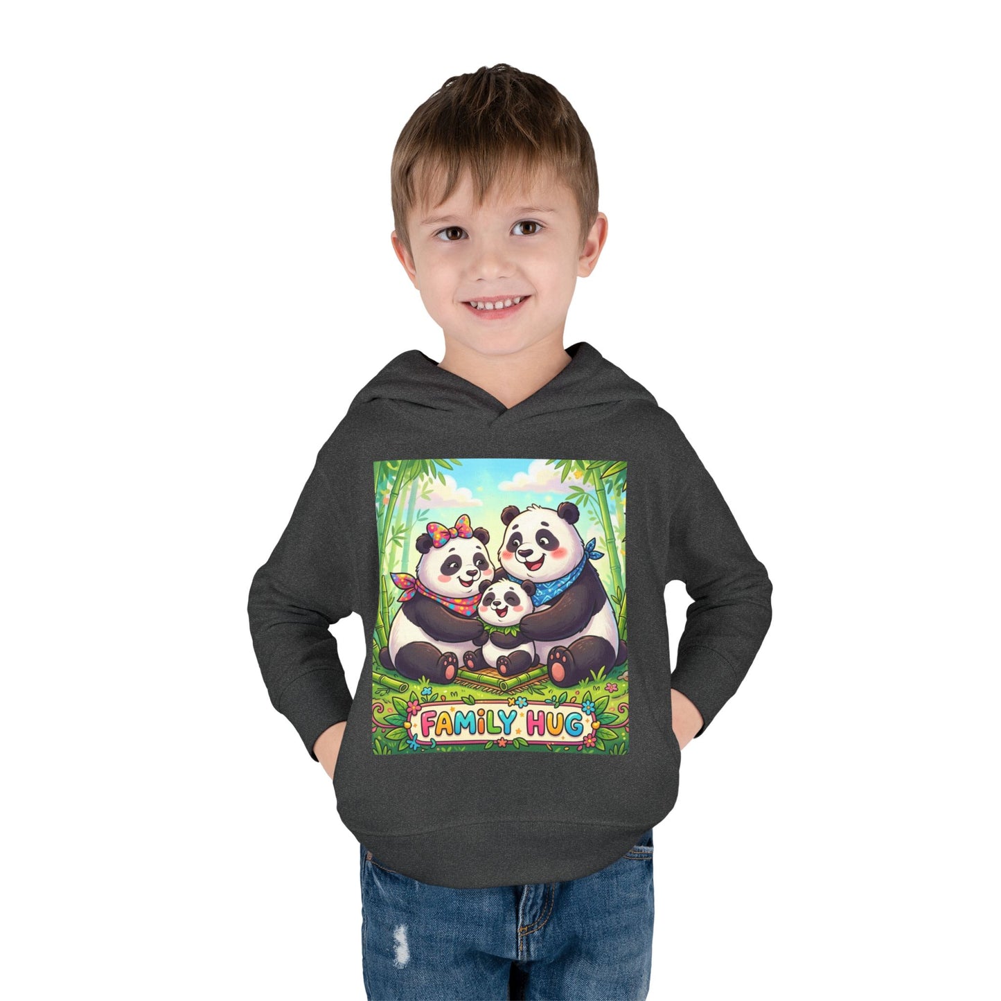 Family Hug Panda Toddler Pullover Fleece Hoodie