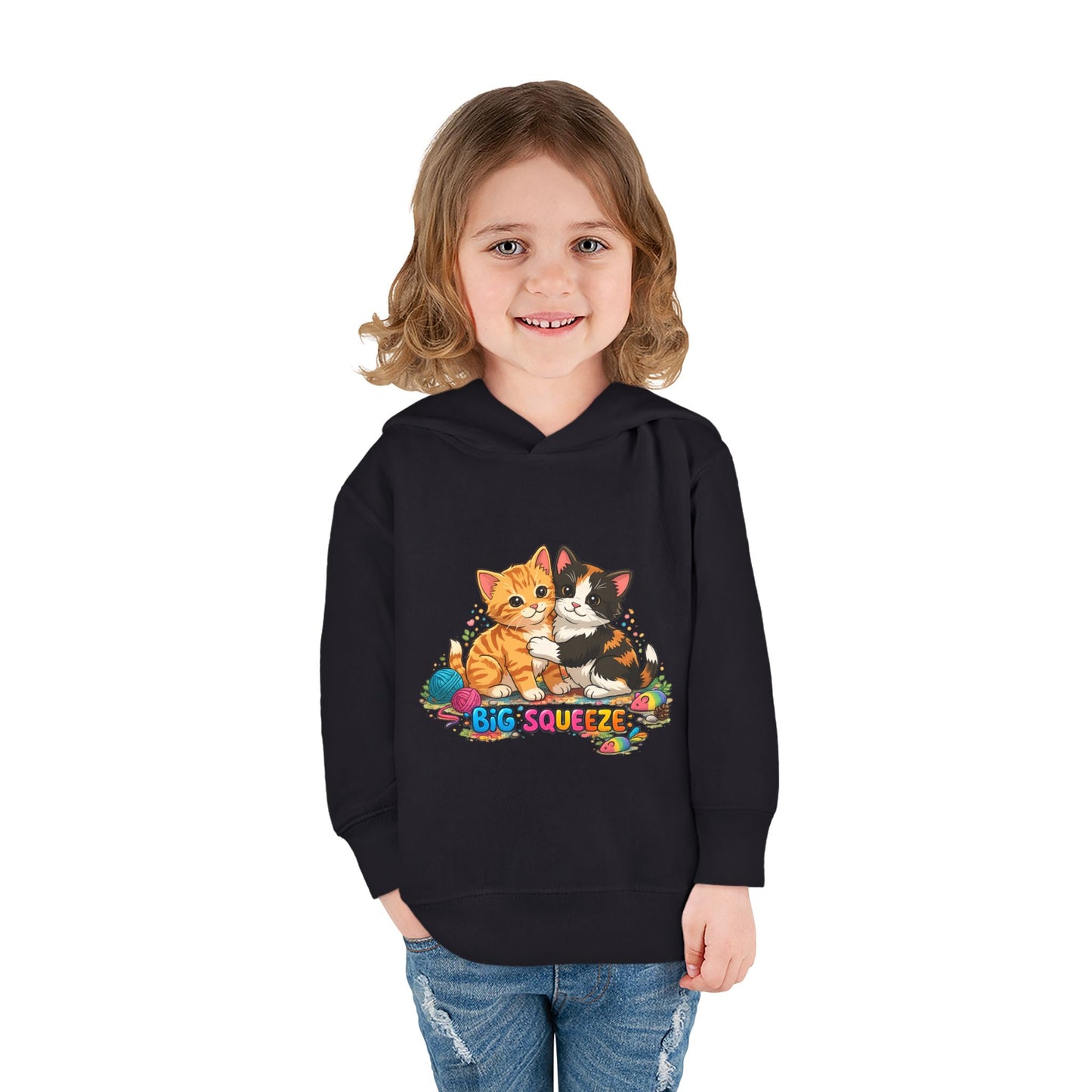 Big Squeeze Kitten Toddler Pullover Fleece Hoodie