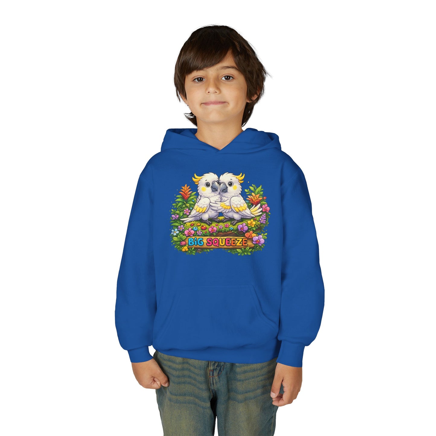 Big Squeeze Cockatoo Youth Heavy Blend Hooded Sweatshirt