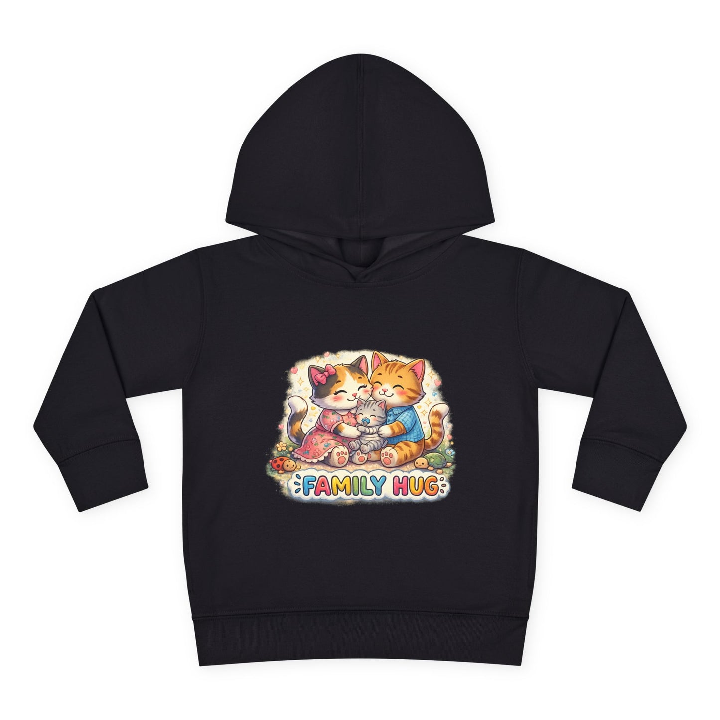 Family Hug Kitten Toddler Pullover Fleece Hoodie