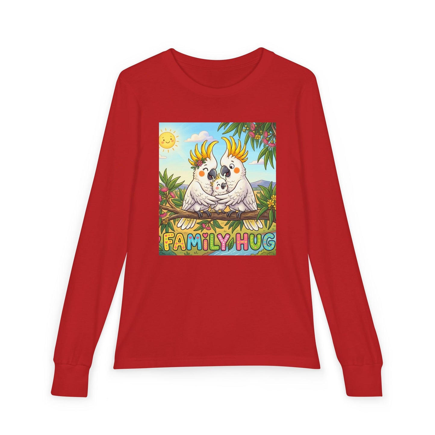 Family Hug Cockatoo Youth Jersey Long Sleeve Tee