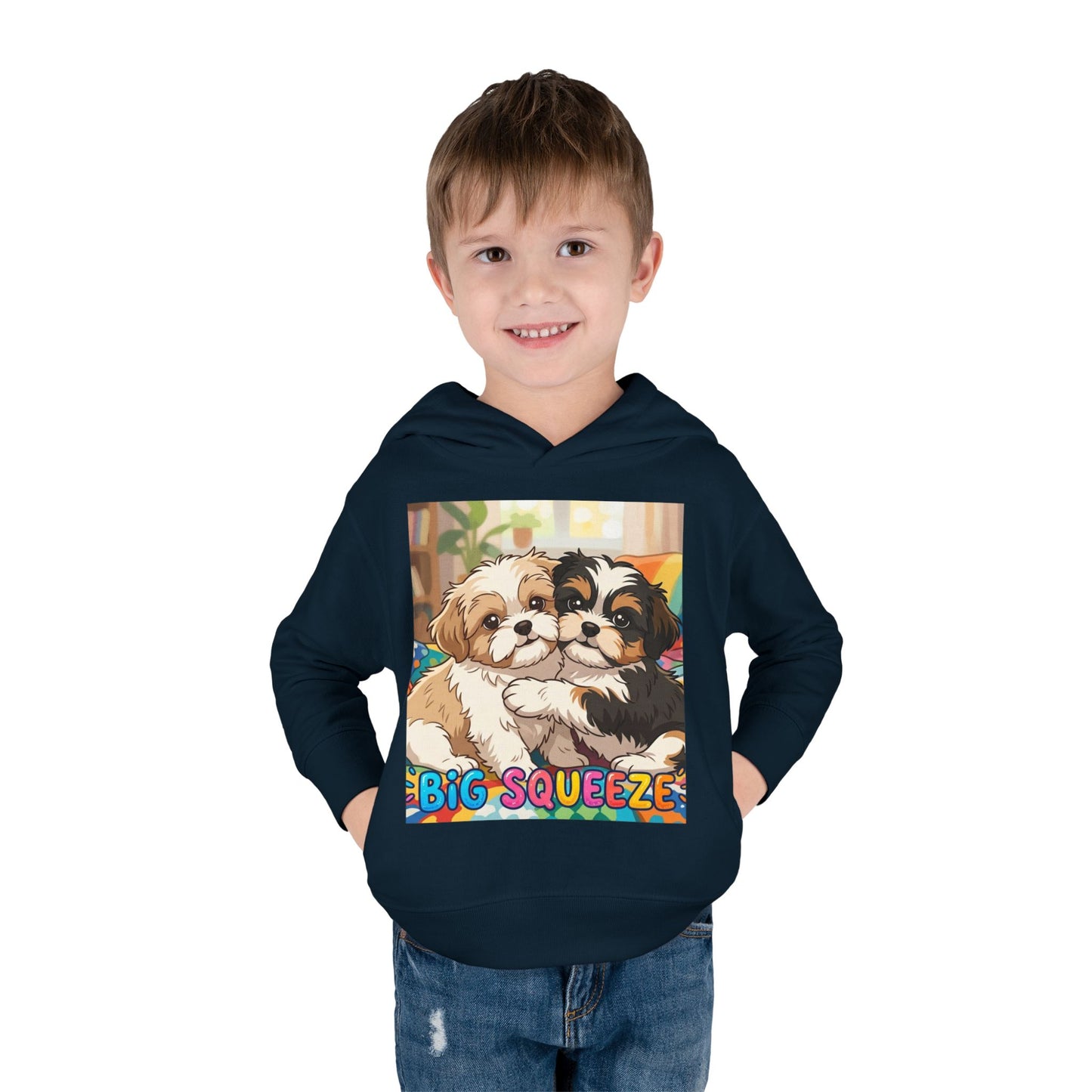 Big Squeeze Shih Tzu Toddler Pullover Fleece Hoodie