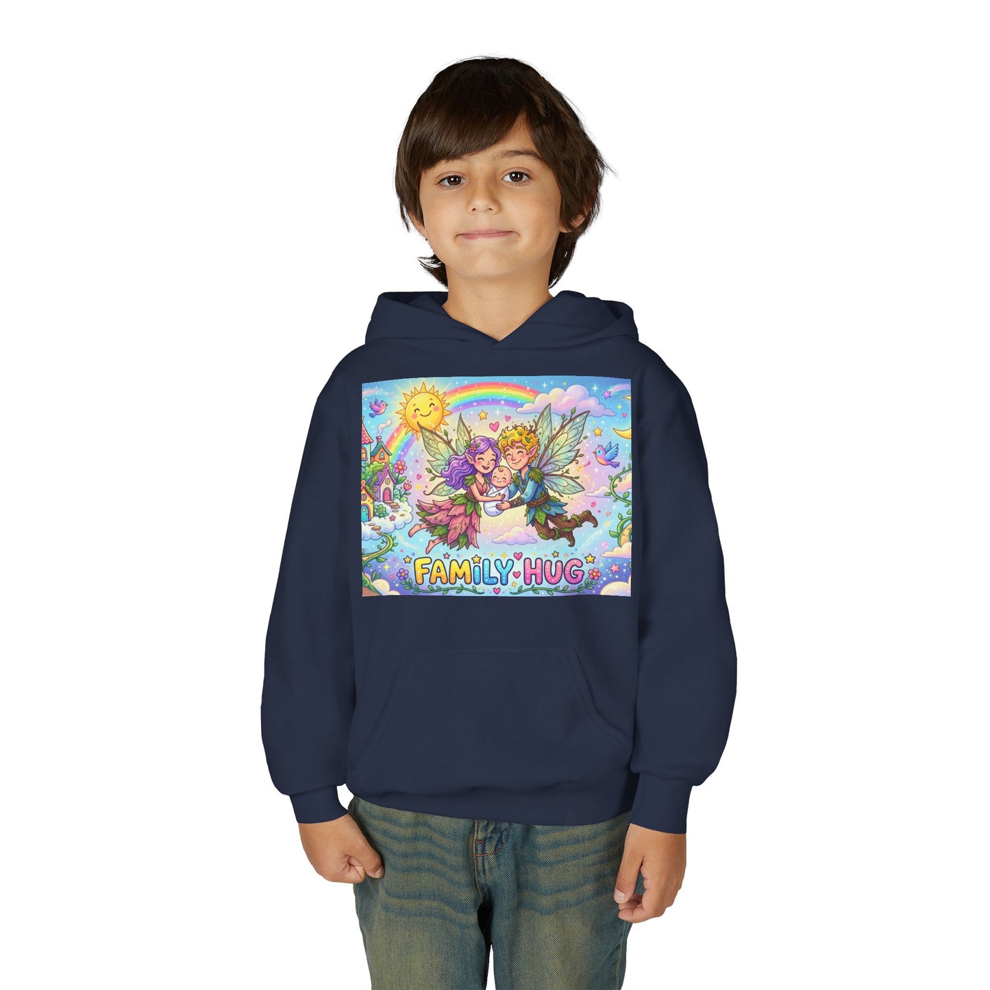 Family Hug Fairy Youth Heavy Blend Hooded Sweatshirt