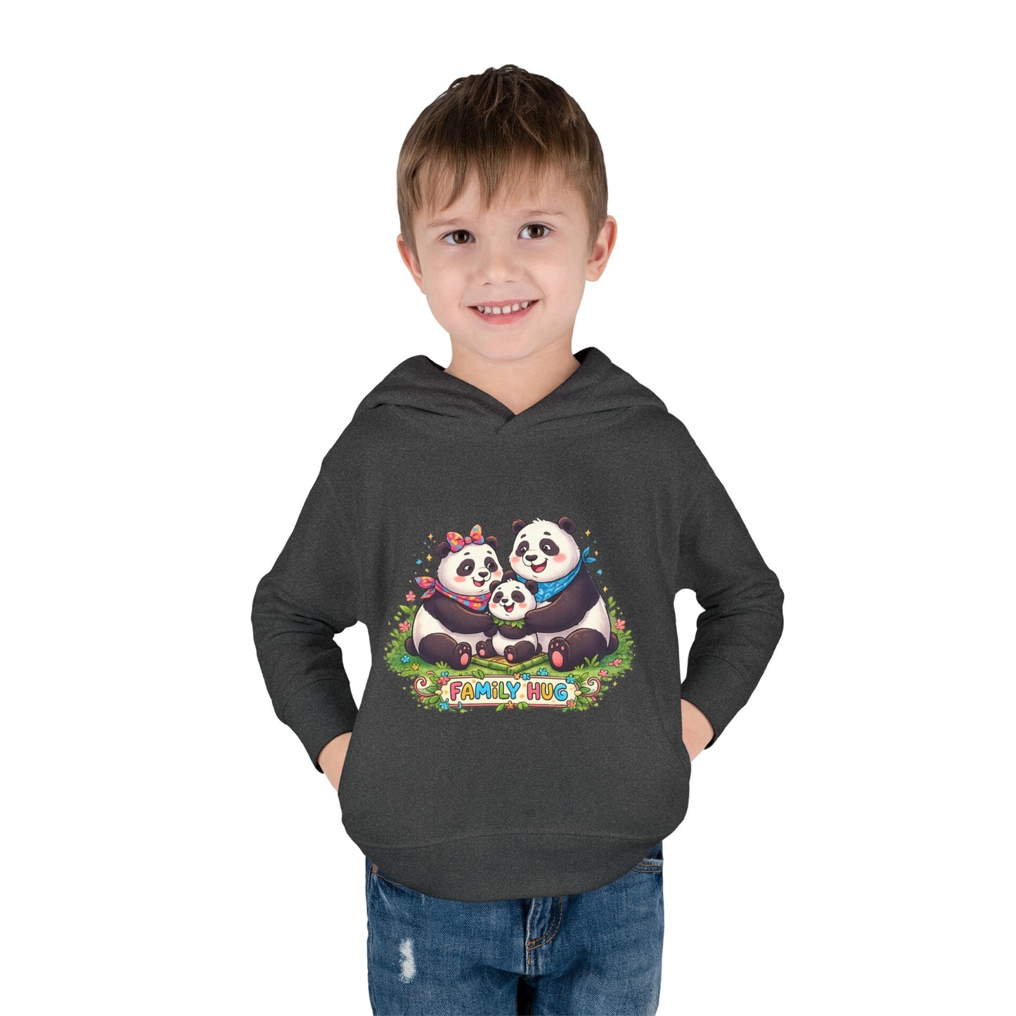 Family Hug Panda Toddler Pullover Fleece Hoodie