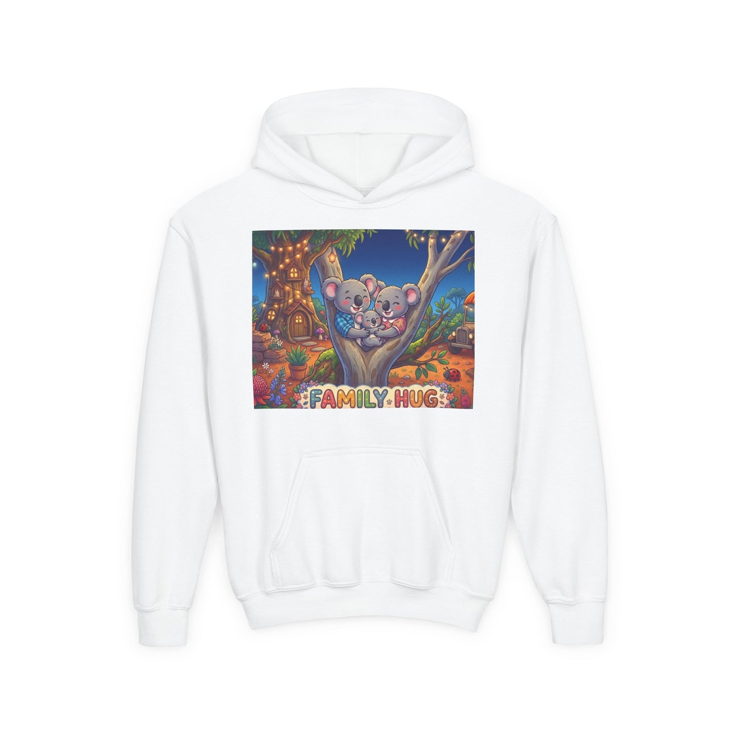 Family Hug Koala Youth Heavy Blend Hooded Sweatshirt