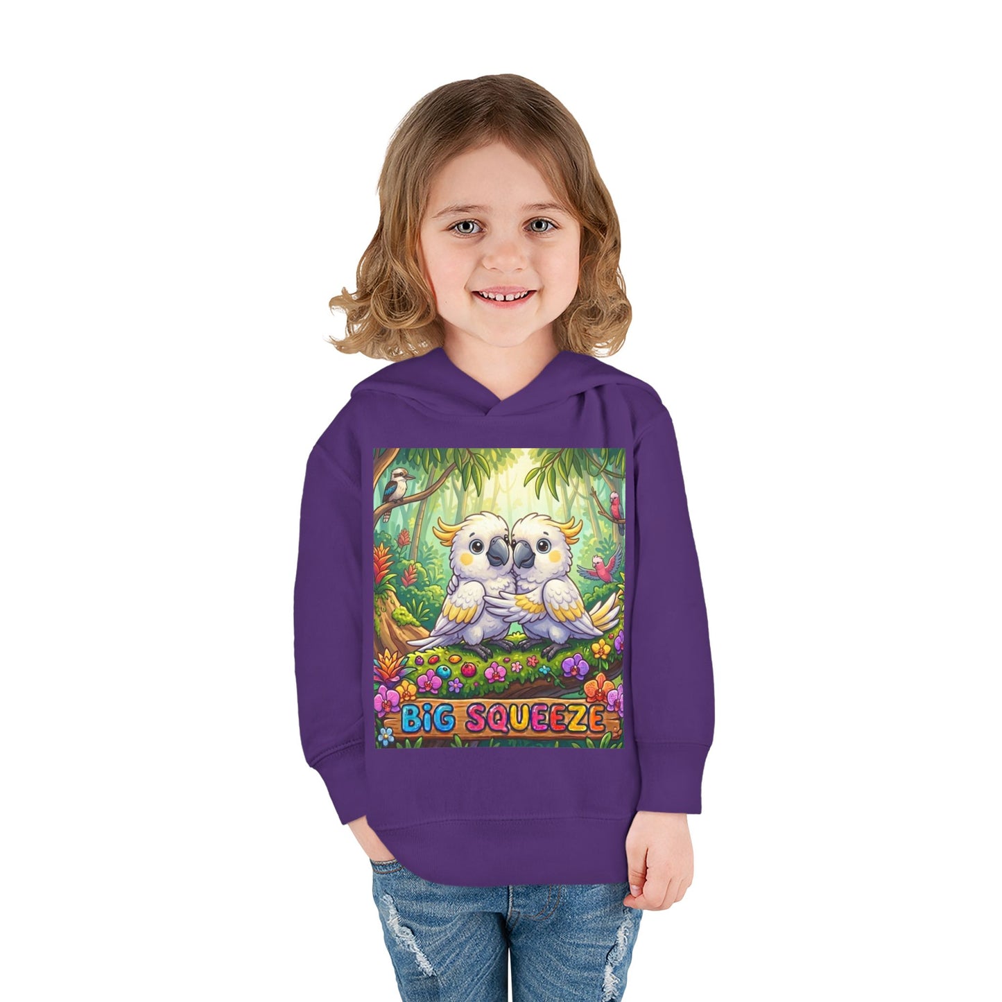 Big Squeeze Cockatoo Toddler Pullover Fleece Hoodie