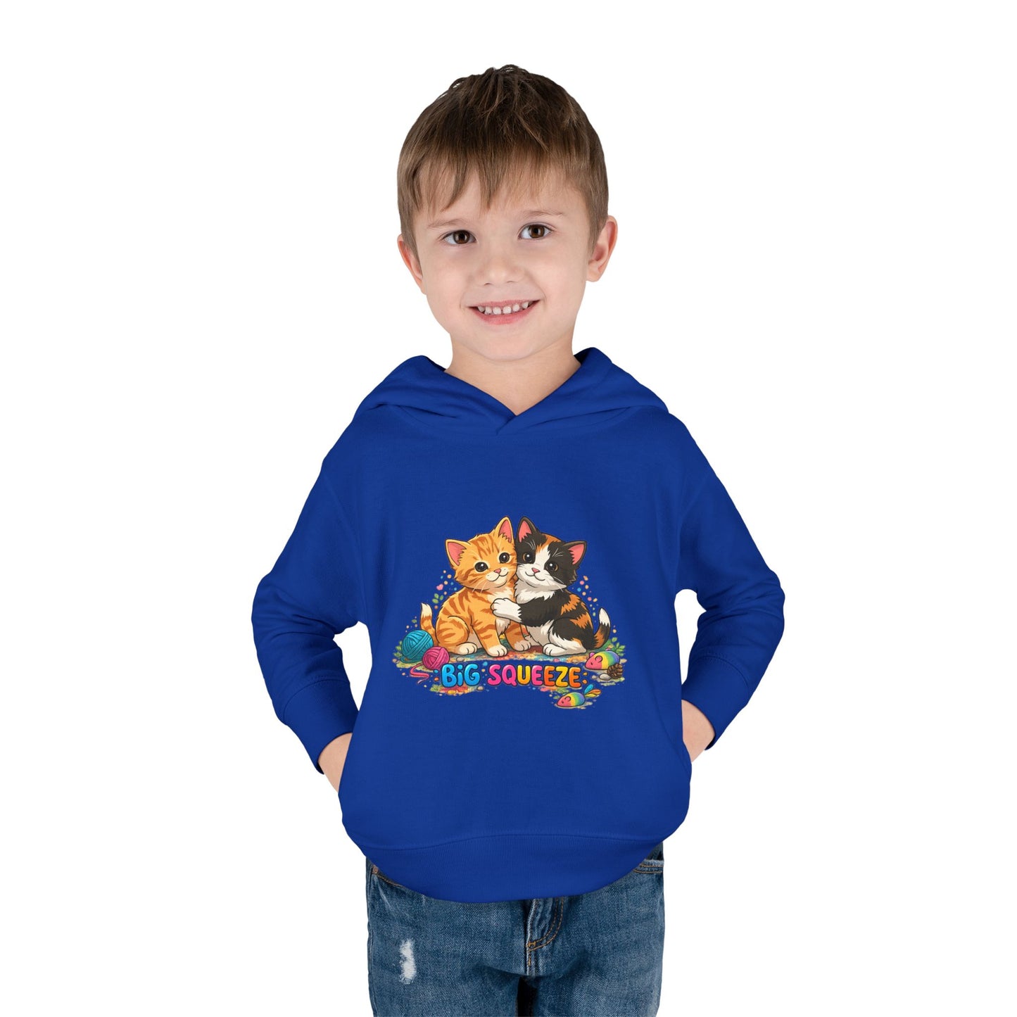 Big Squeeze Kitten Toddler Pullover Fleece Hoodie
