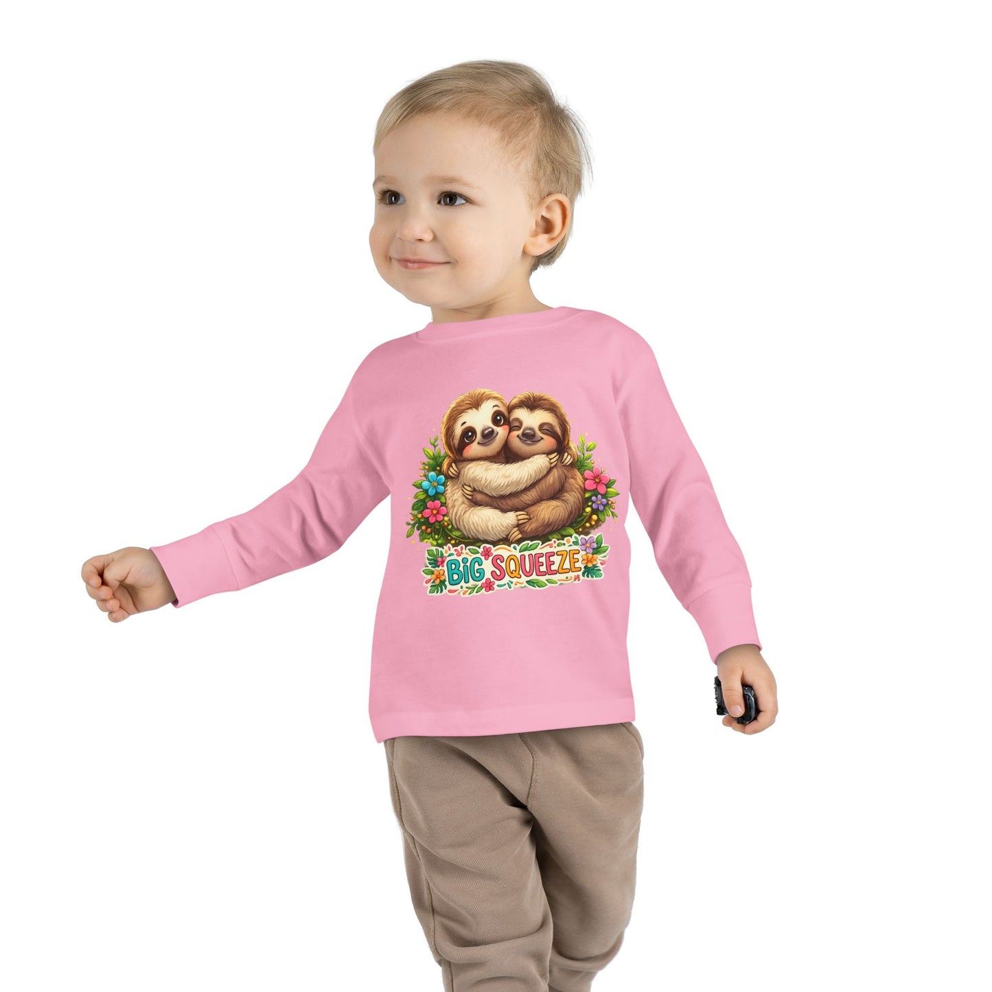 Big Squeeze Sloth Toddler Long Sleeve Tee