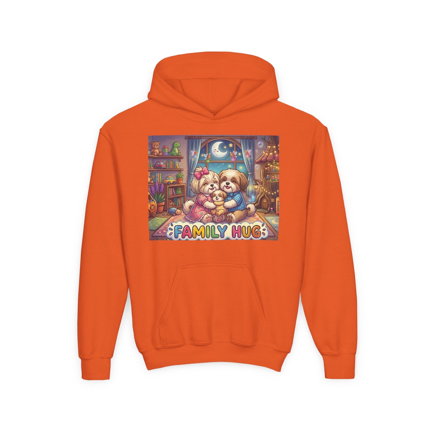 Family Hug Shih Tzu Youth Heavy Blend Hooded Sweatshirt