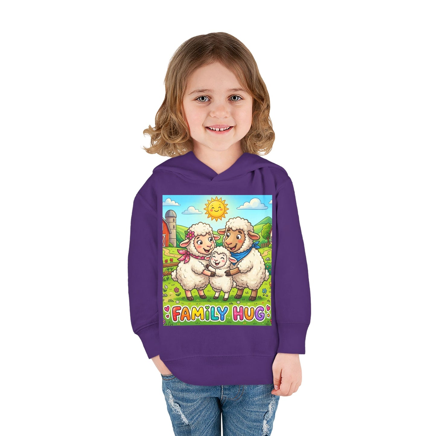 Family Hug Lamb Toddler Pullover Fleece Hoodie