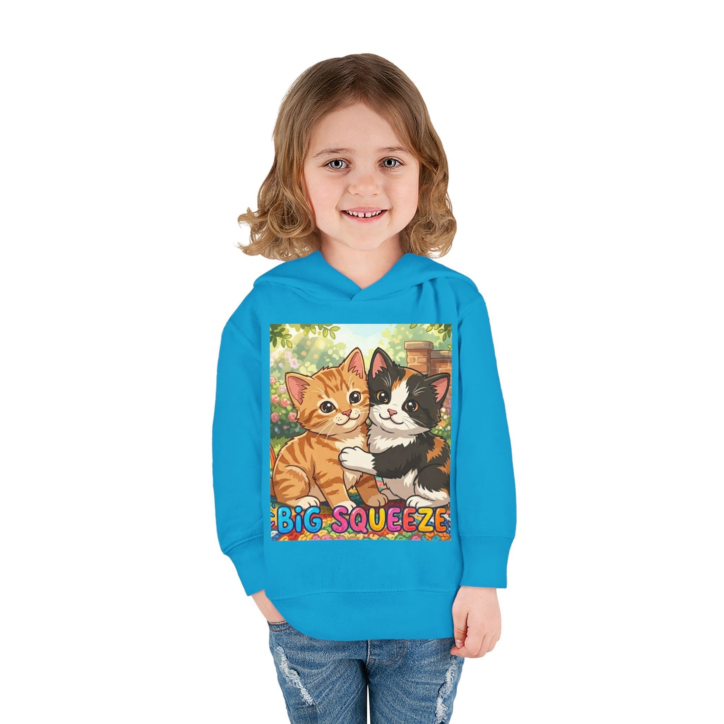 Big Squeeze Kitten Toddler Pullover Fleece Hoodie