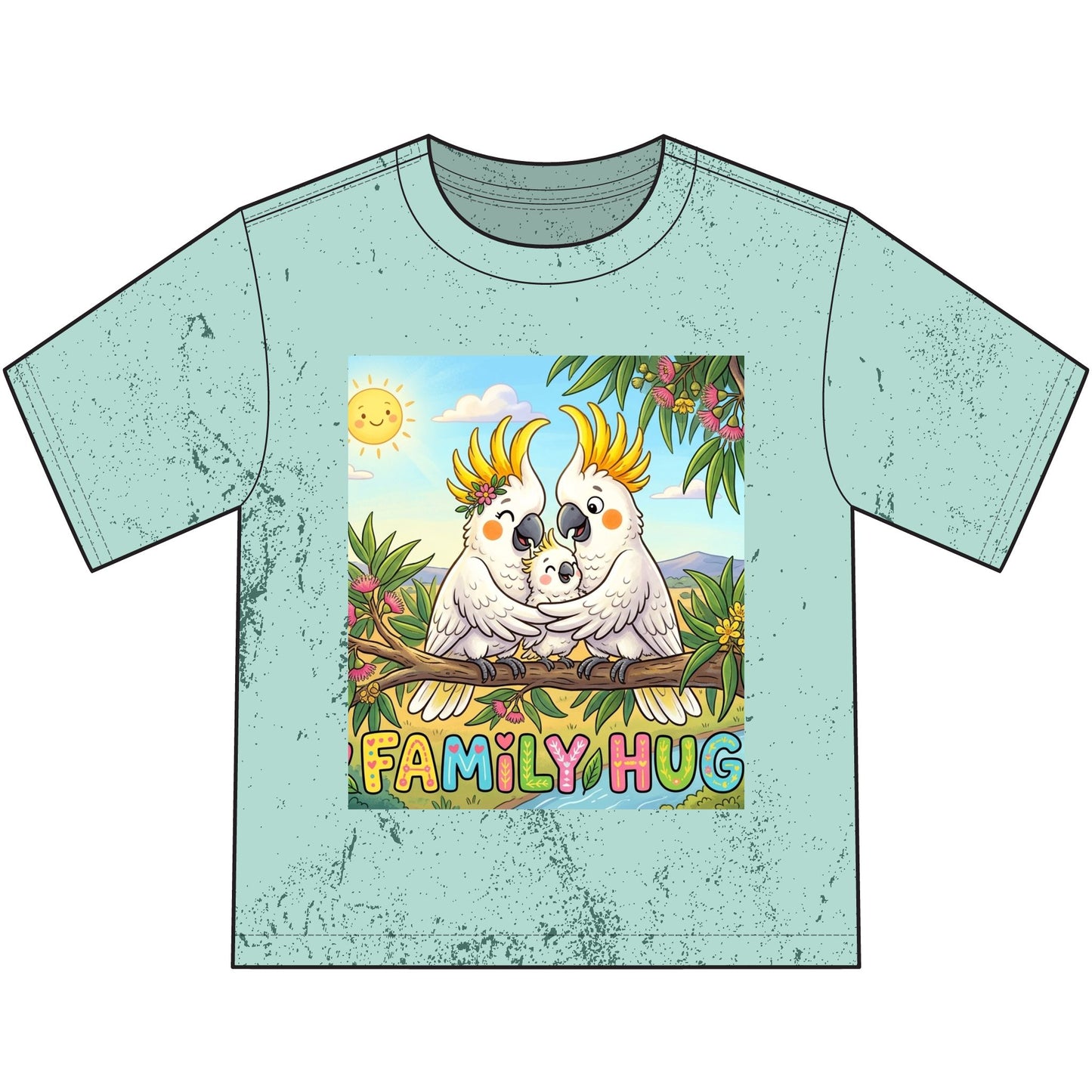 Family Hug Cockatoo Heavyweight Color Blast Youth T-Shirt