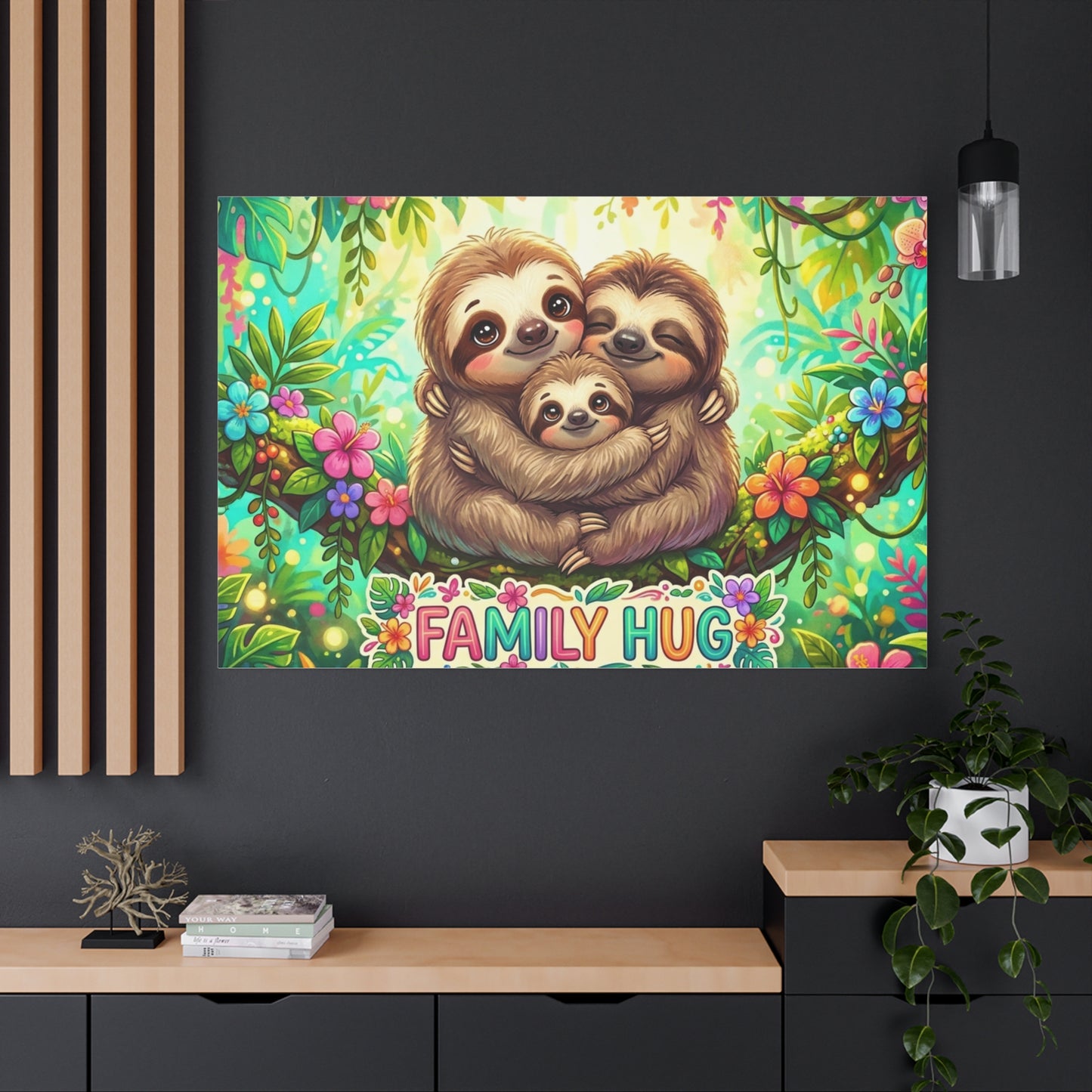 Family Hug Sloth Classic Canvas