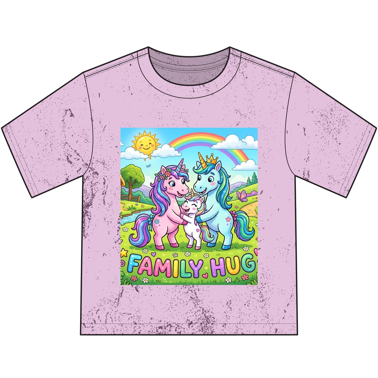 Family Hug Unicorn Heavyweight Color Blast Youth T-Shirt
