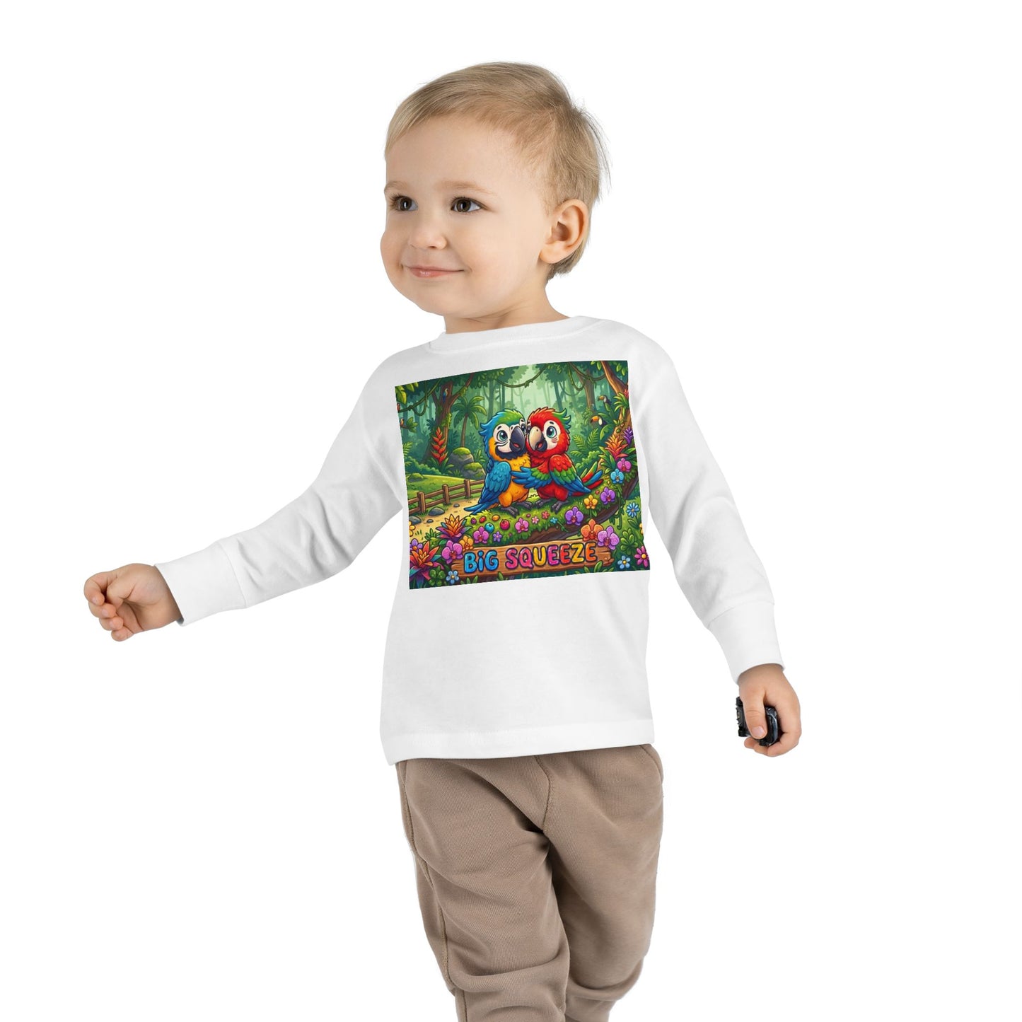 Big Squeeze Macaw Toddler Long Sleeve Tee