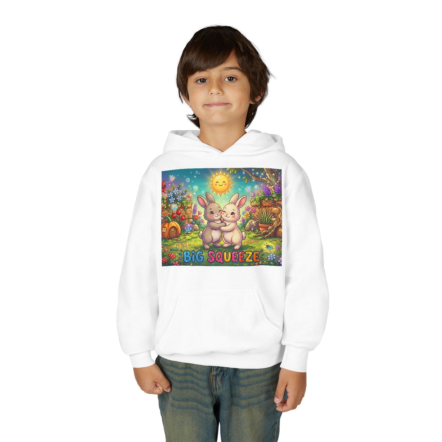 Big Squeeze Bunny Youth Heavy Blend Hooded Sweatshirt