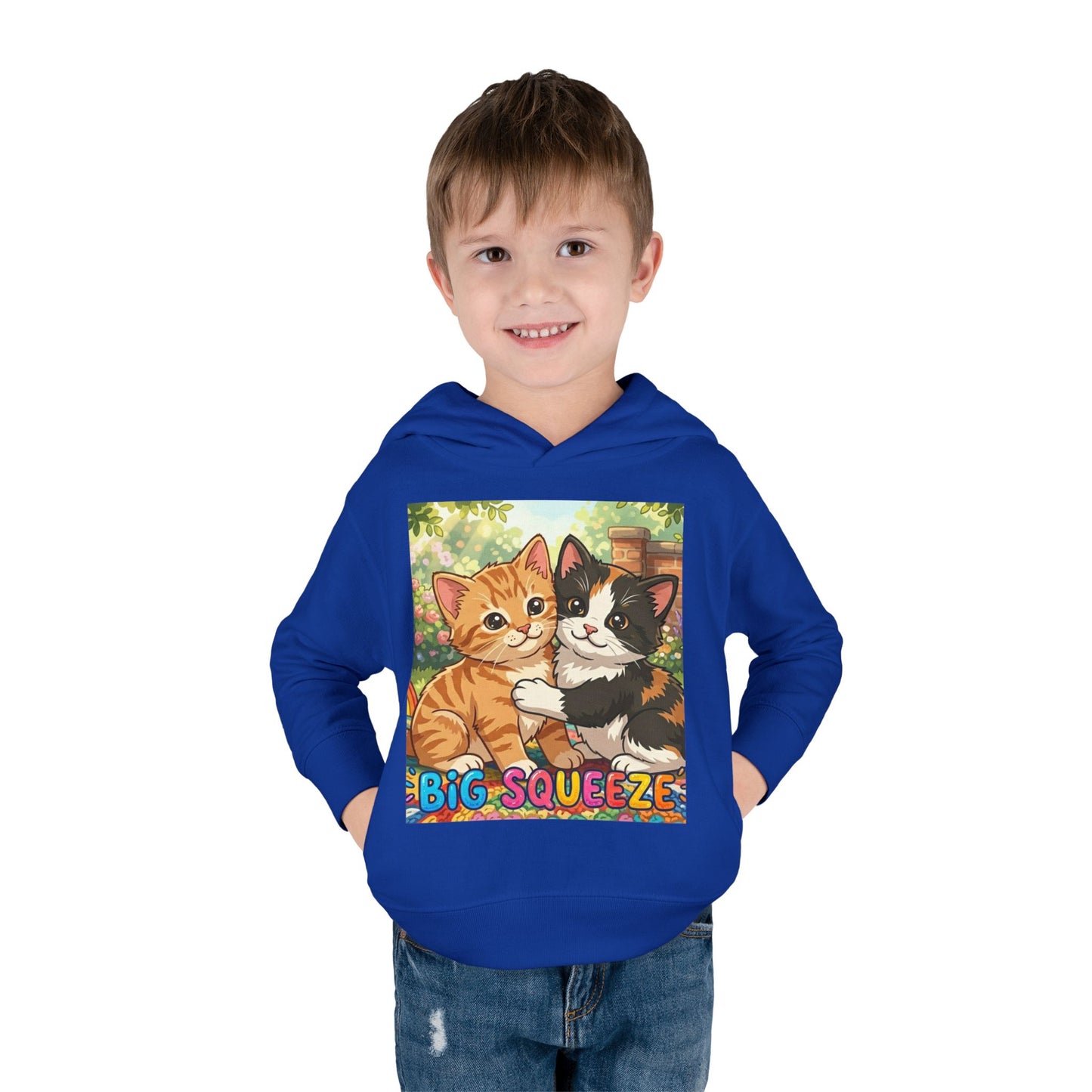 Big Squeeze Kitten Toddler Pullover Fleece Hoodie