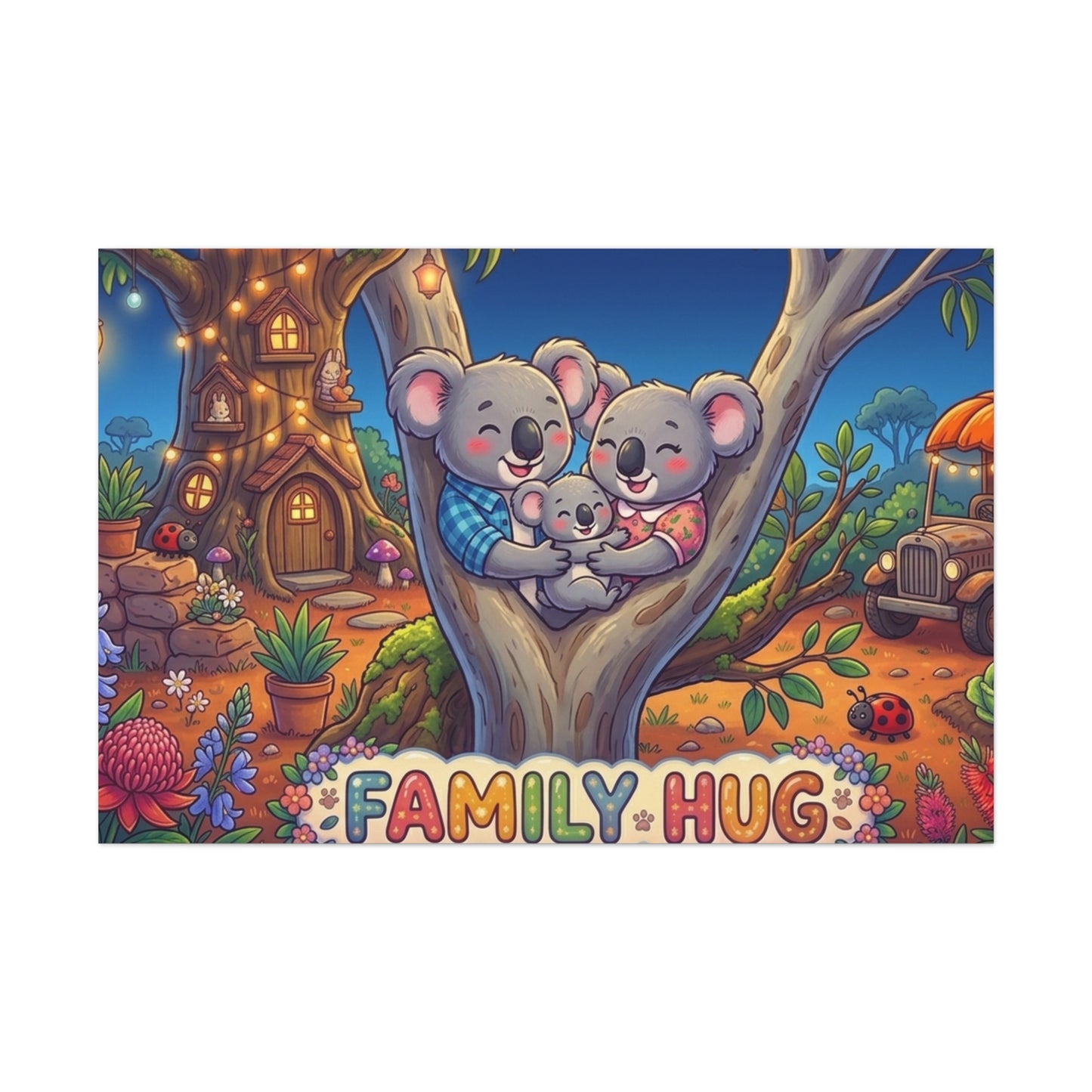Family Hug Koala Classic Canvas