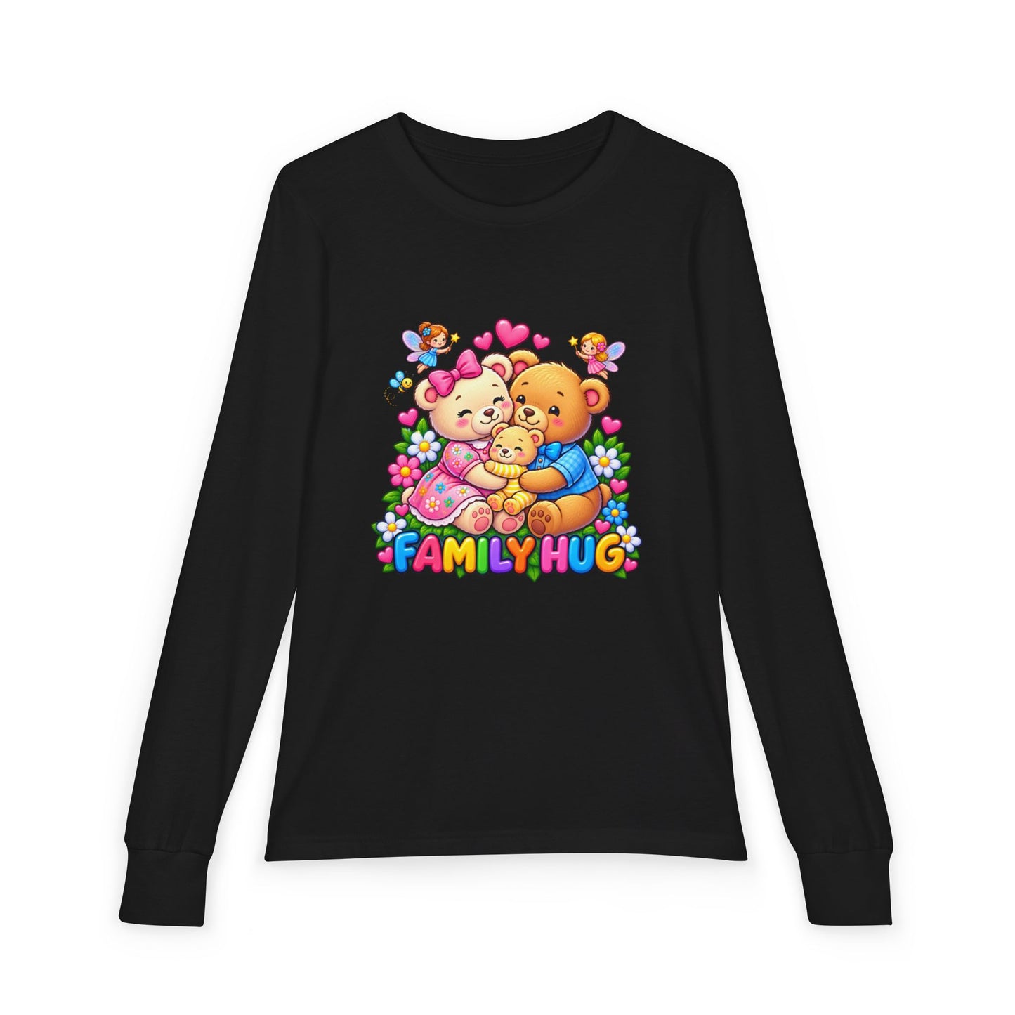 Family Hug Teddy Youth Jersey Long Sleeve Tee