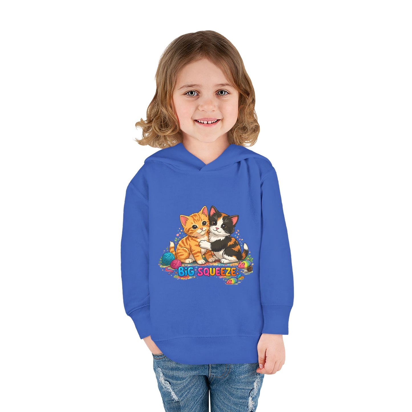 Big Squeeze Kitten Toddler Pullover Fleece Hoodie
