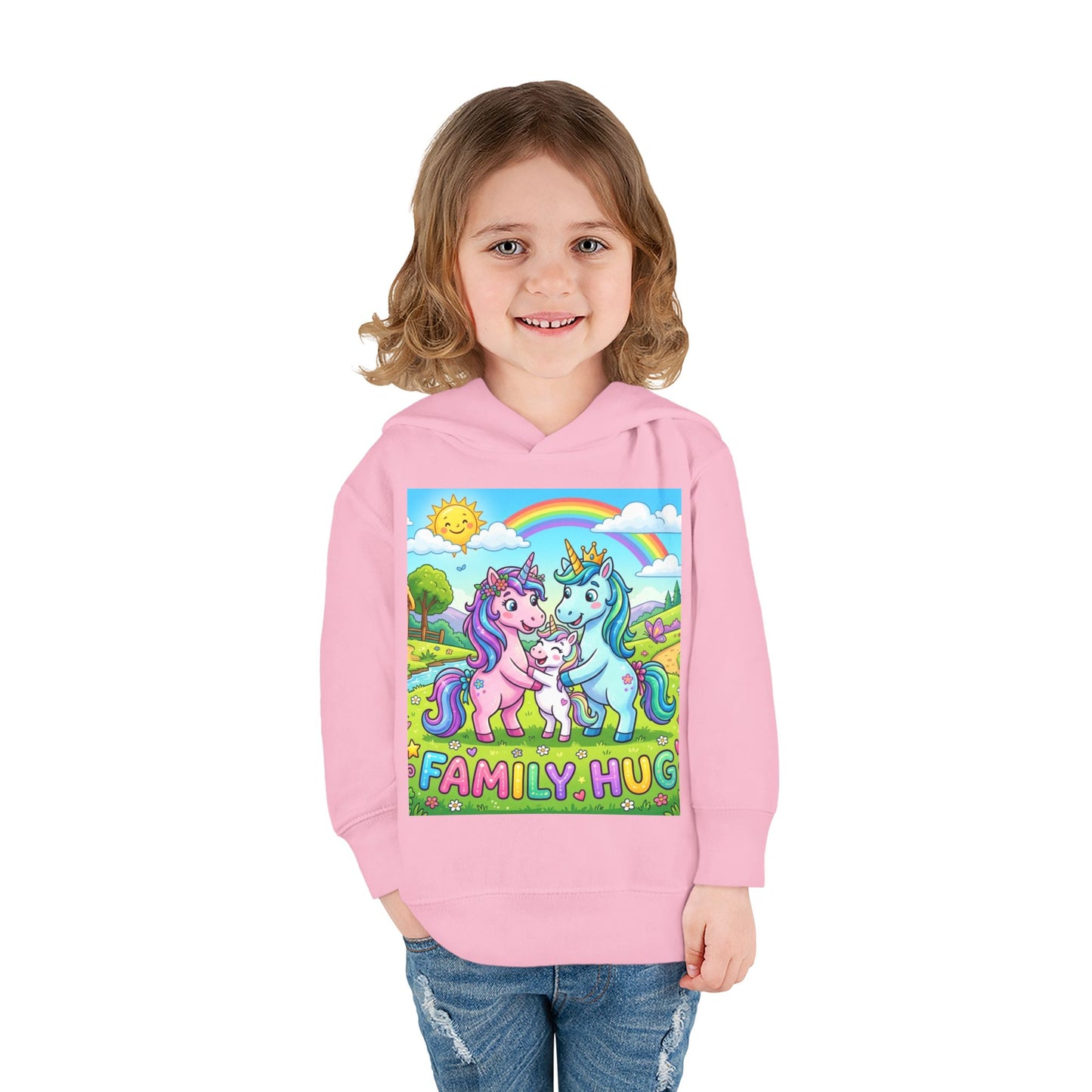 Family Hug Unicorn Toddler Pullover Fleece Hoodie