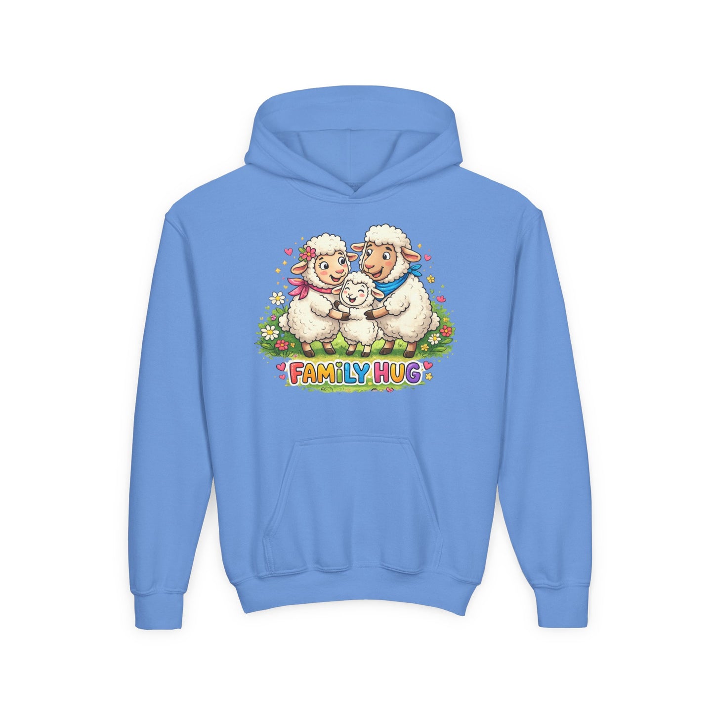 Family Hug Lamb Youth Heavy Blend Hooded Sweatshirt