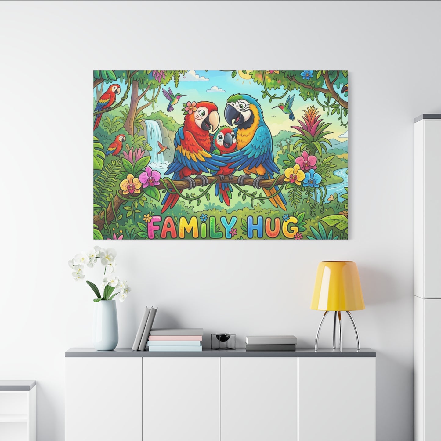 Family Hug Macaw Classic Canvas
