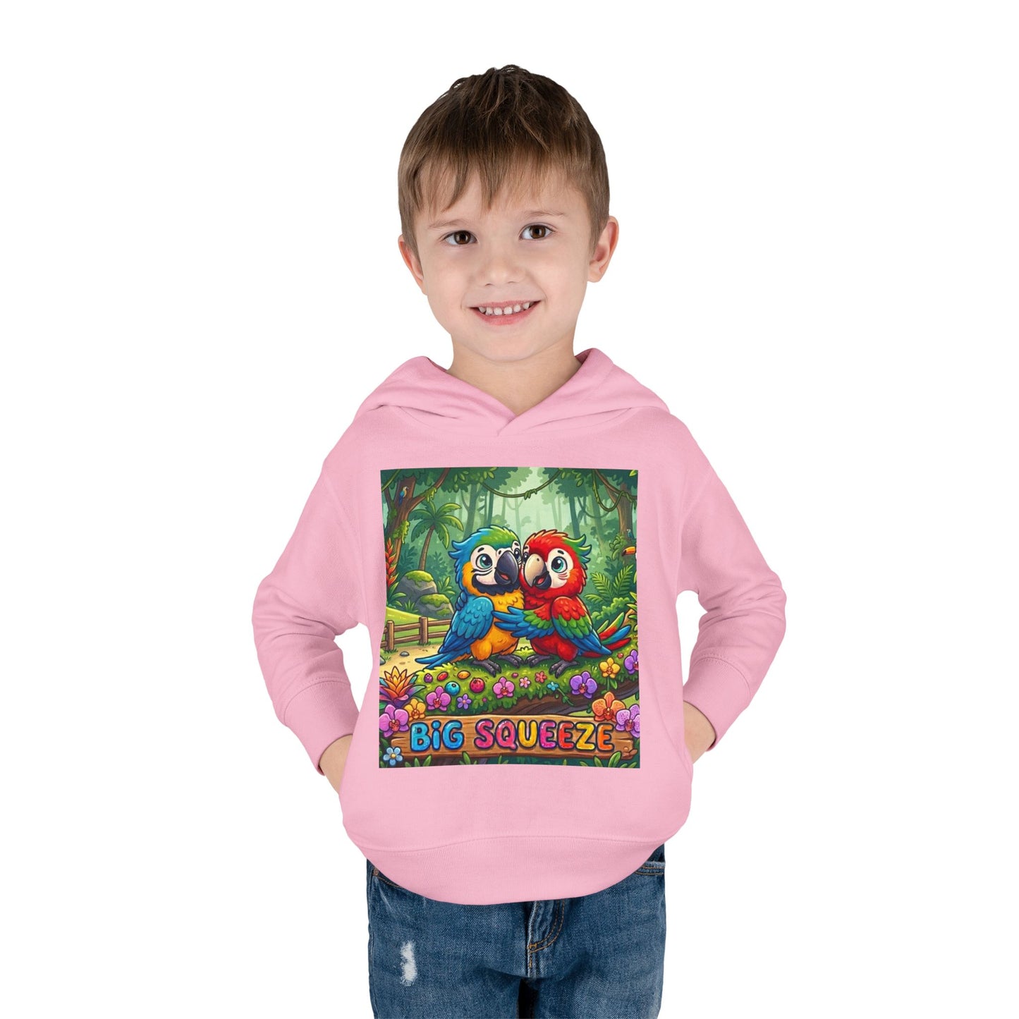 Big Squeeze Macaw Toddler Pullover Fleece Hoodie