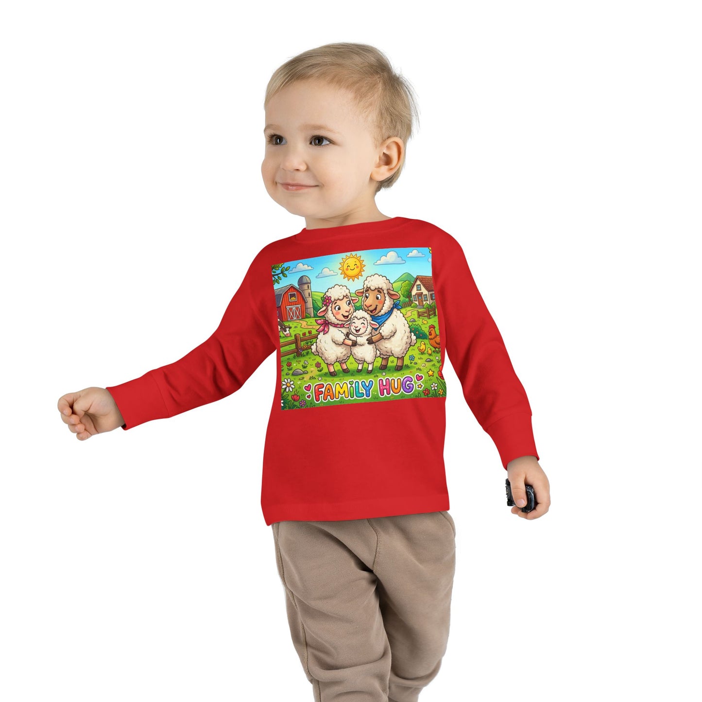 Family Hug Lamb Toddler Long Sleeve Tee