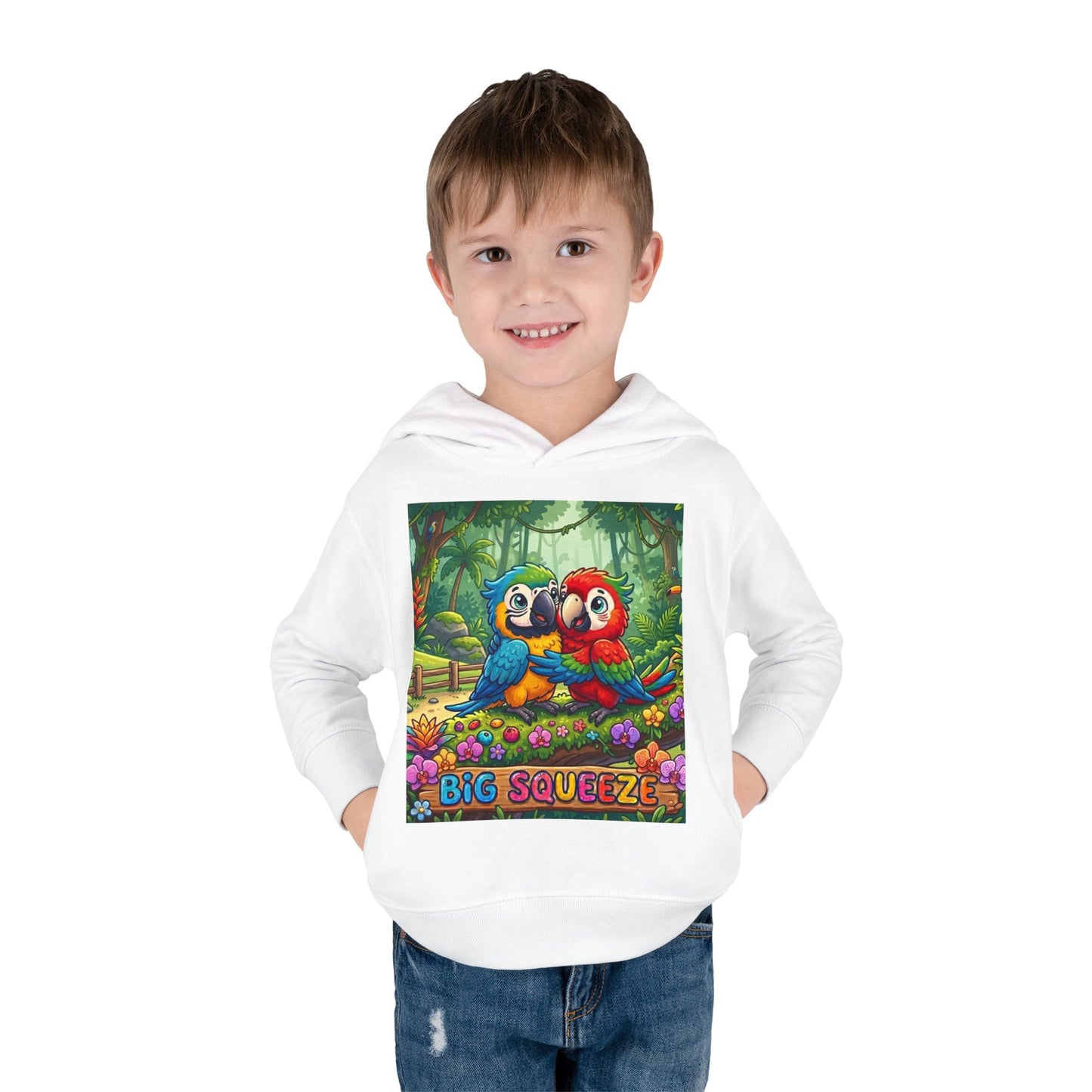 Big Squeeze Macaw Toddler Pullover Fleece Hoodie