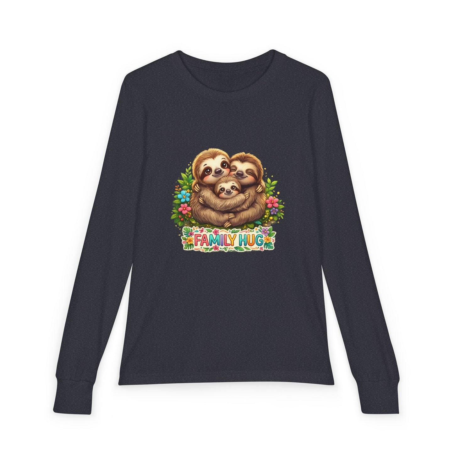 Family Hug Sloth Youth Jersey Long Sleeve Tee