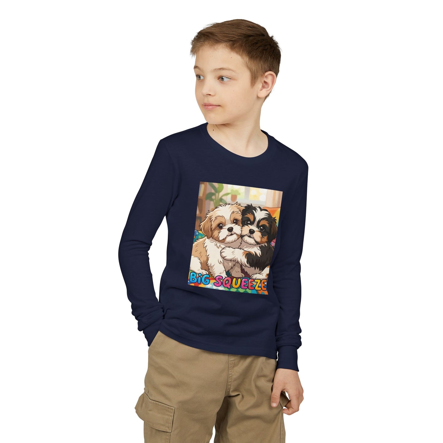 Big Squeeze Shih Tzu Youth Jersey Long Sleeve Tee