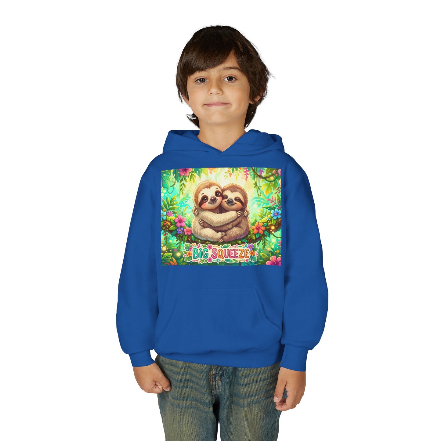 Big Squeeze Sloth Youth Heavy Blend Hooded Sweatshirt