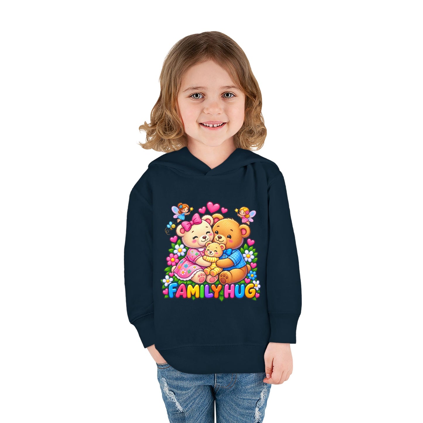 Family Hug Teddy Toddler Pullover Fleece Hoodie